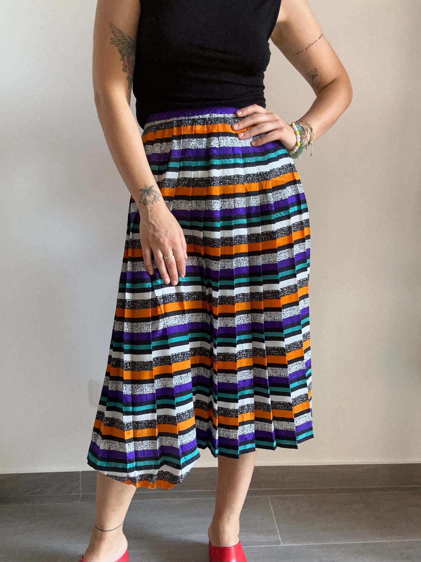 Pleated Midi Skirt