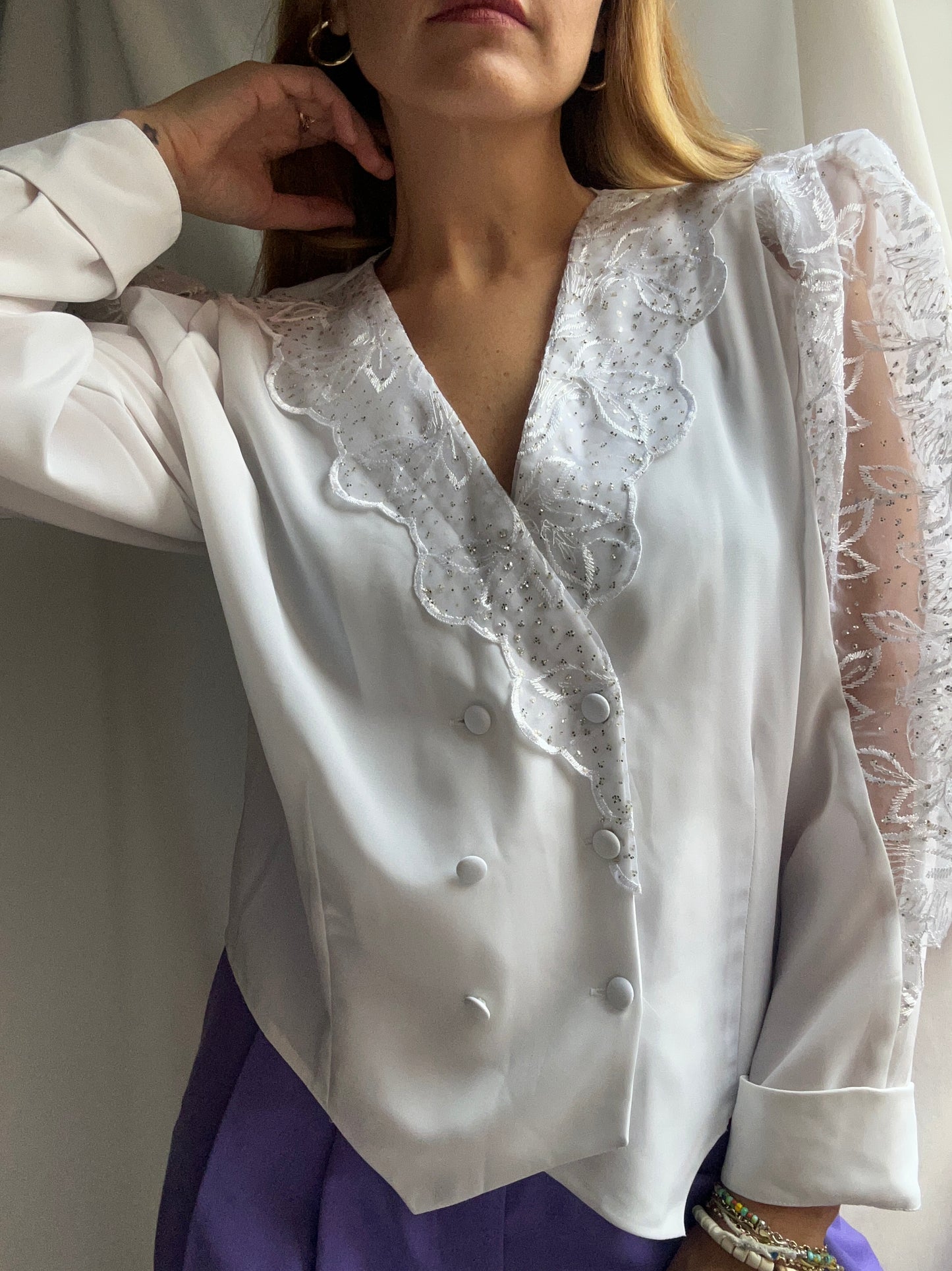 Lace White Blouse