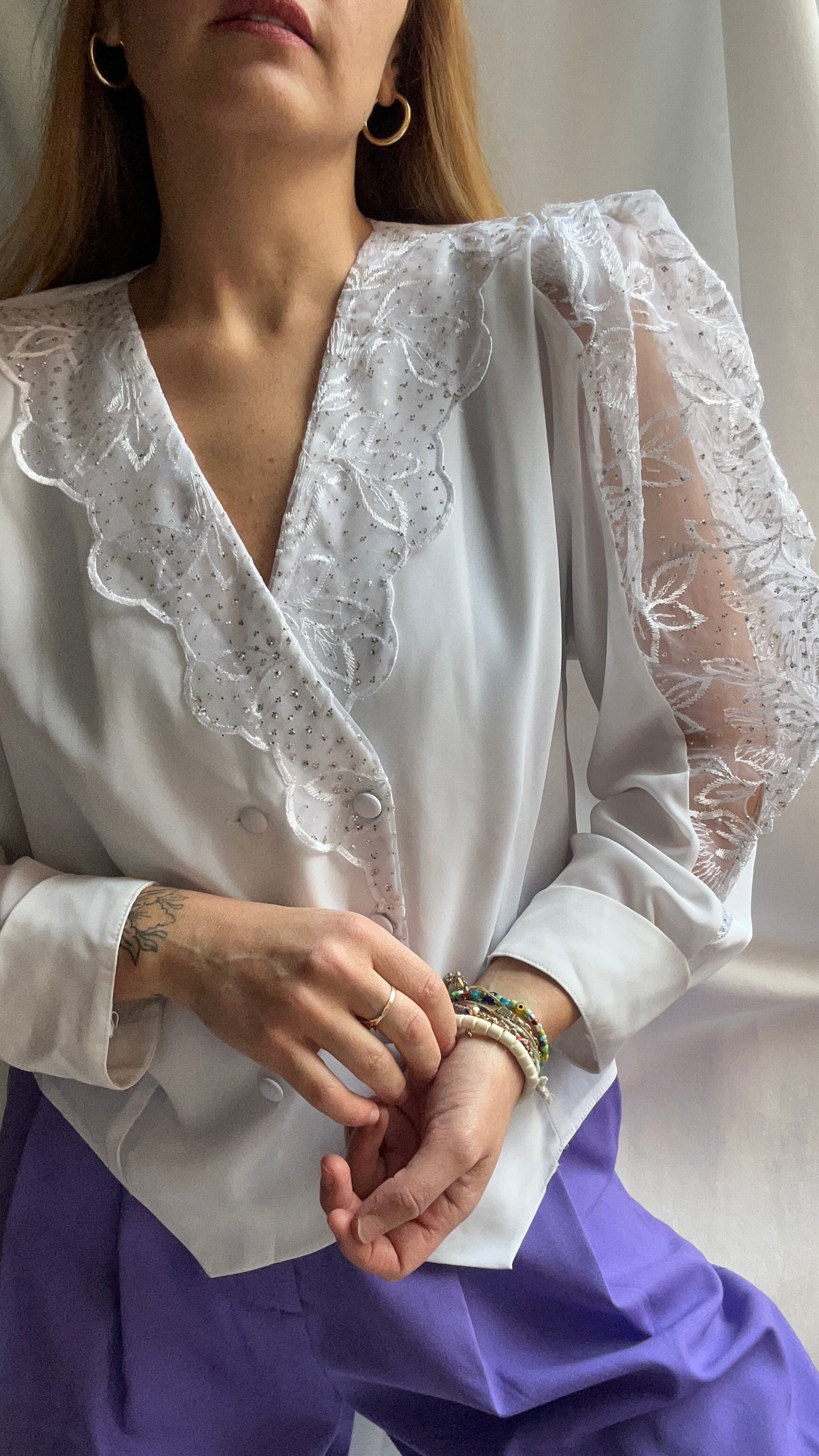 Lace White Blouse