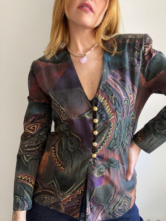 Abstract Print Blazer