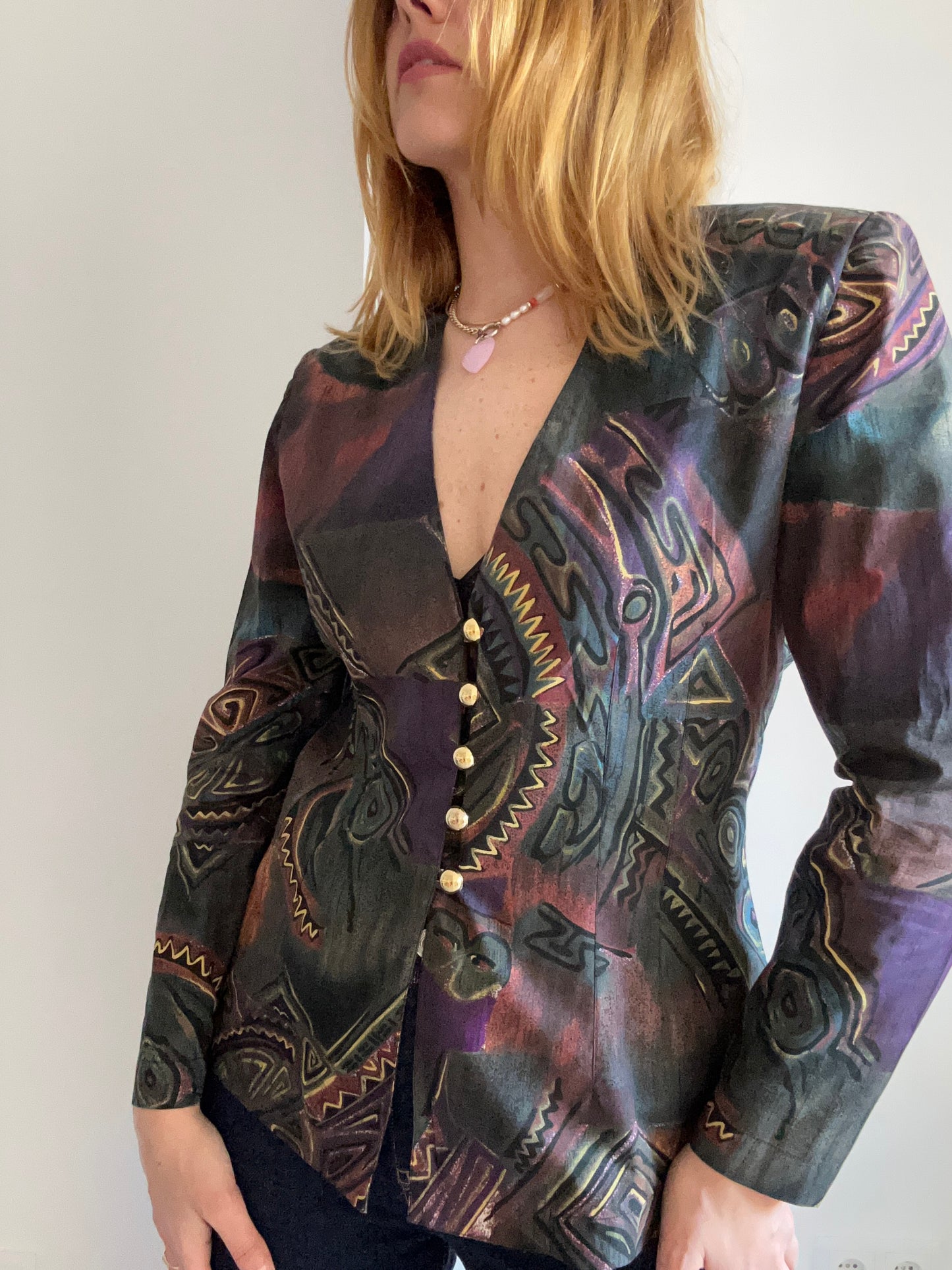 Abstract Print Blazer