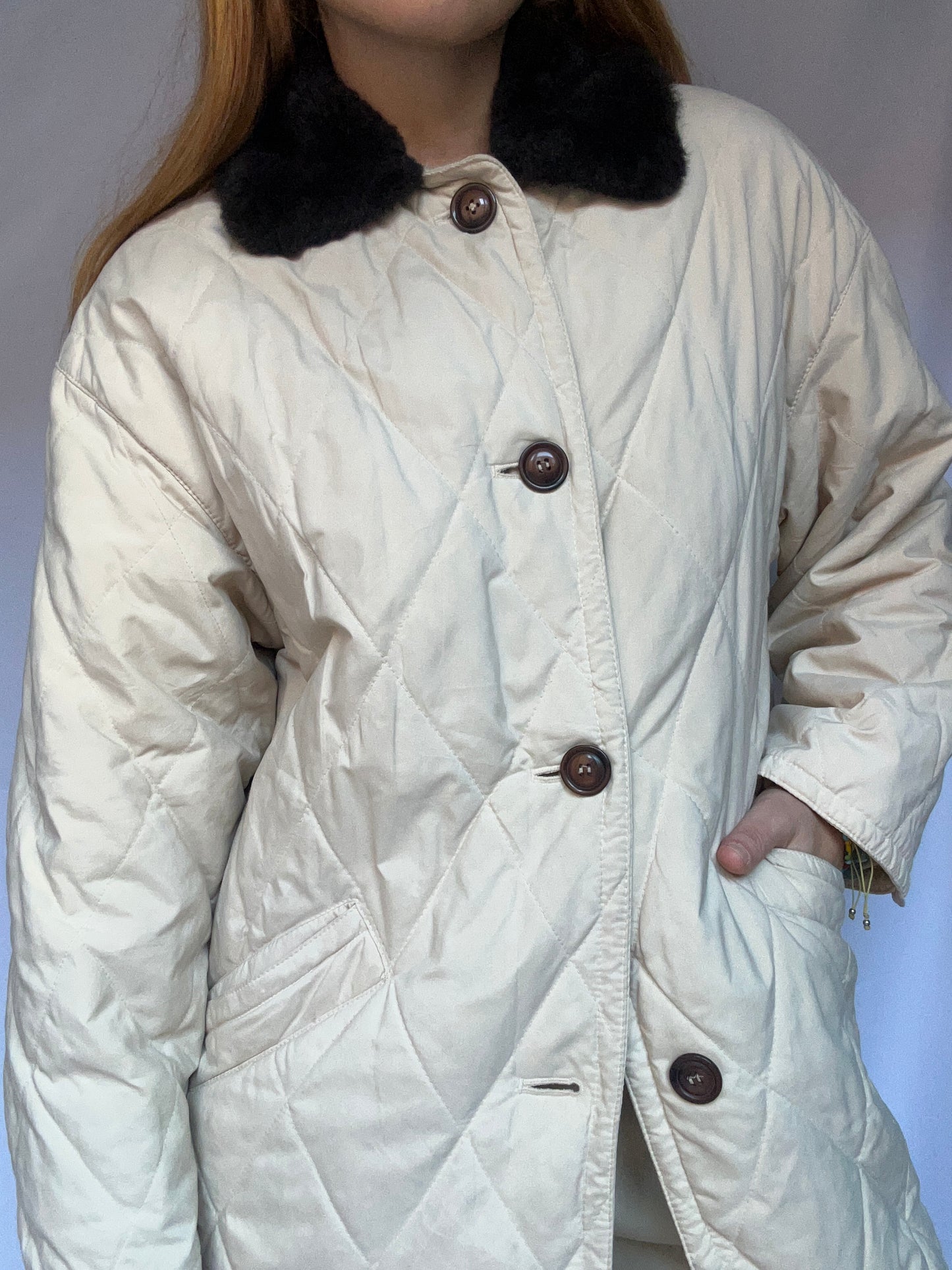 Beige Lightweight Puffer