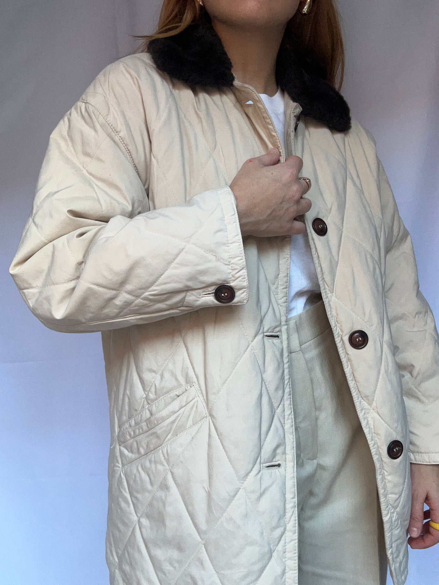 Beige Lightweight Puffer