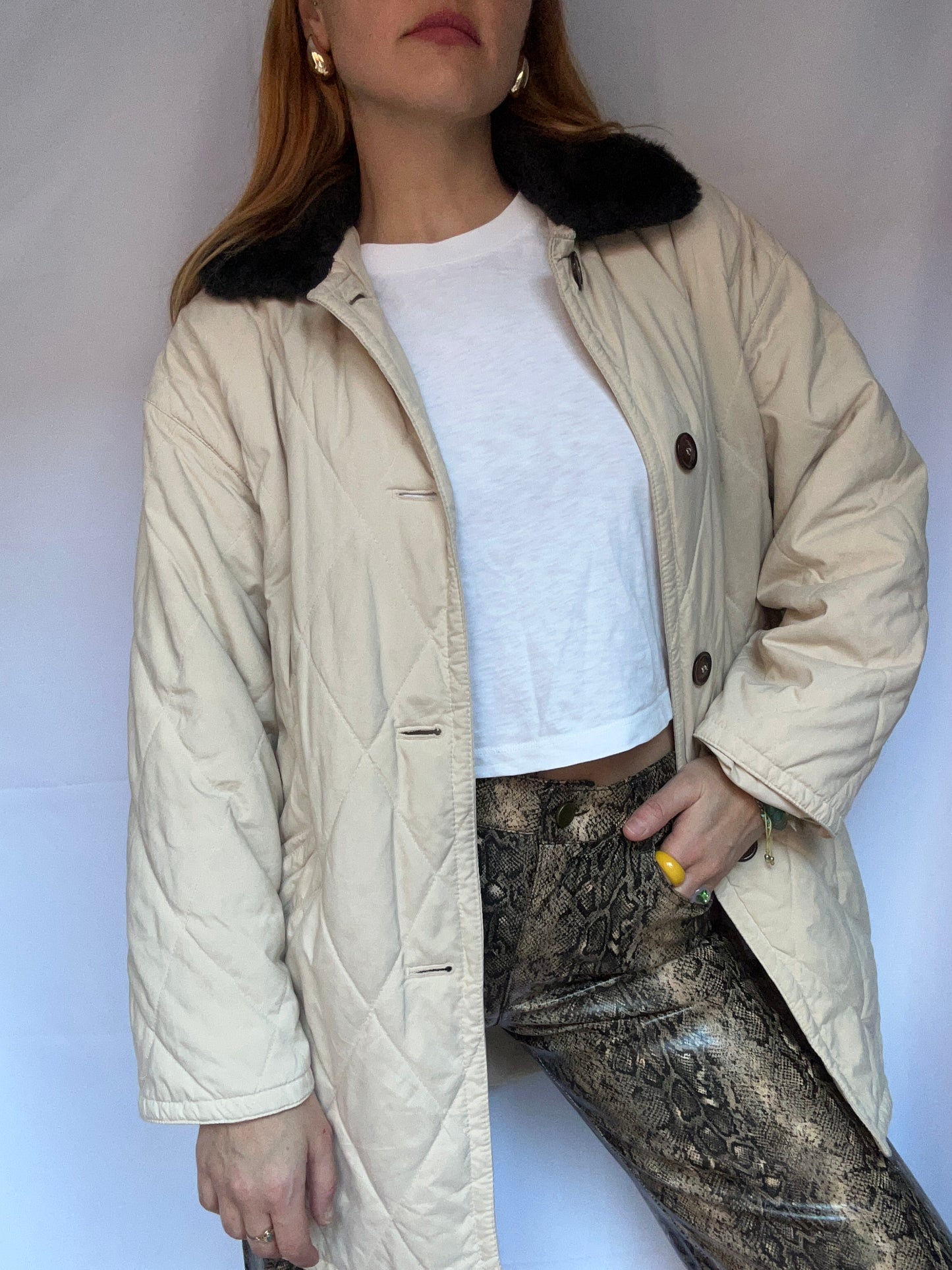 Beige Lightweight Puffer