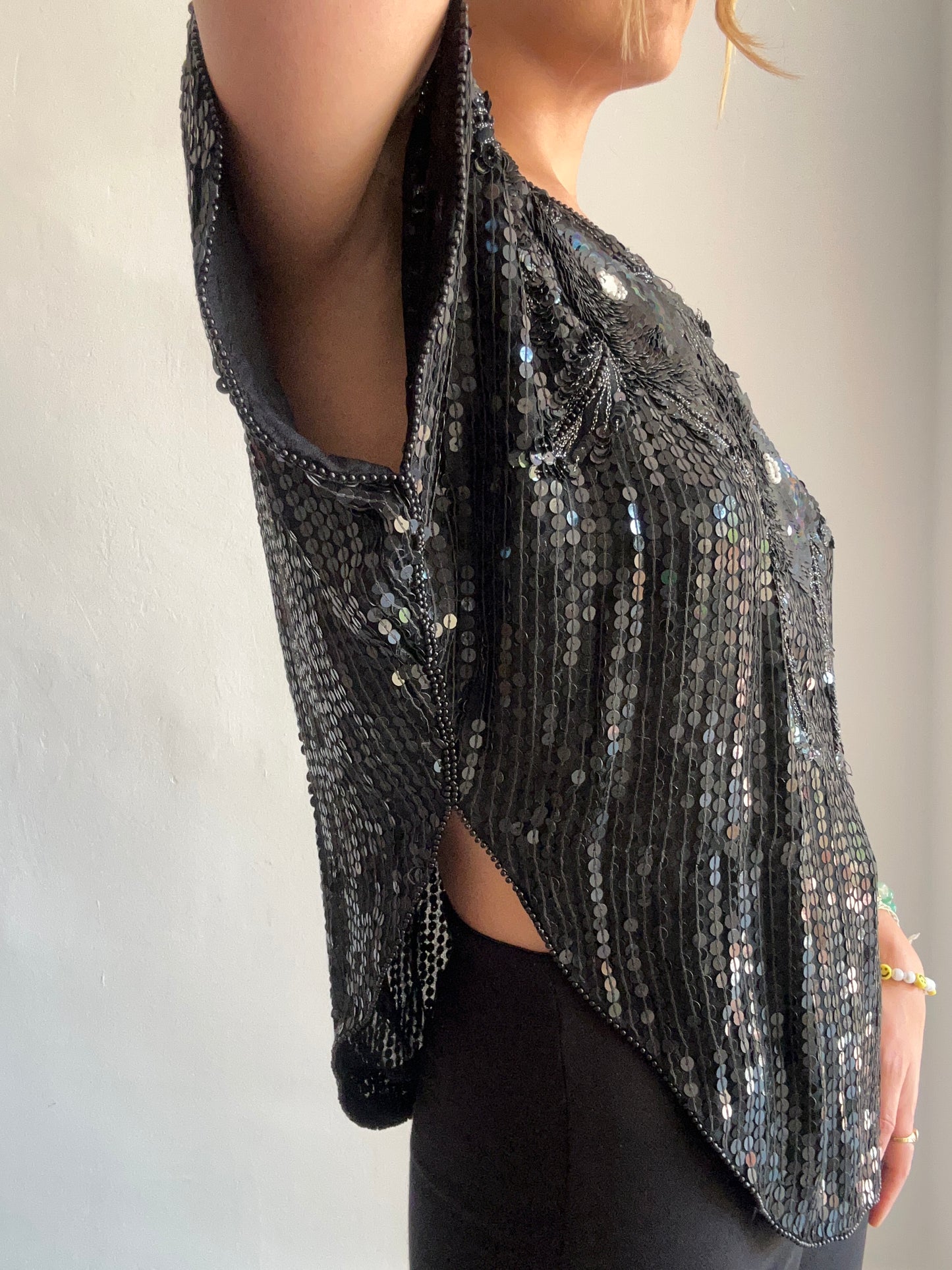 Black Sequinned Top