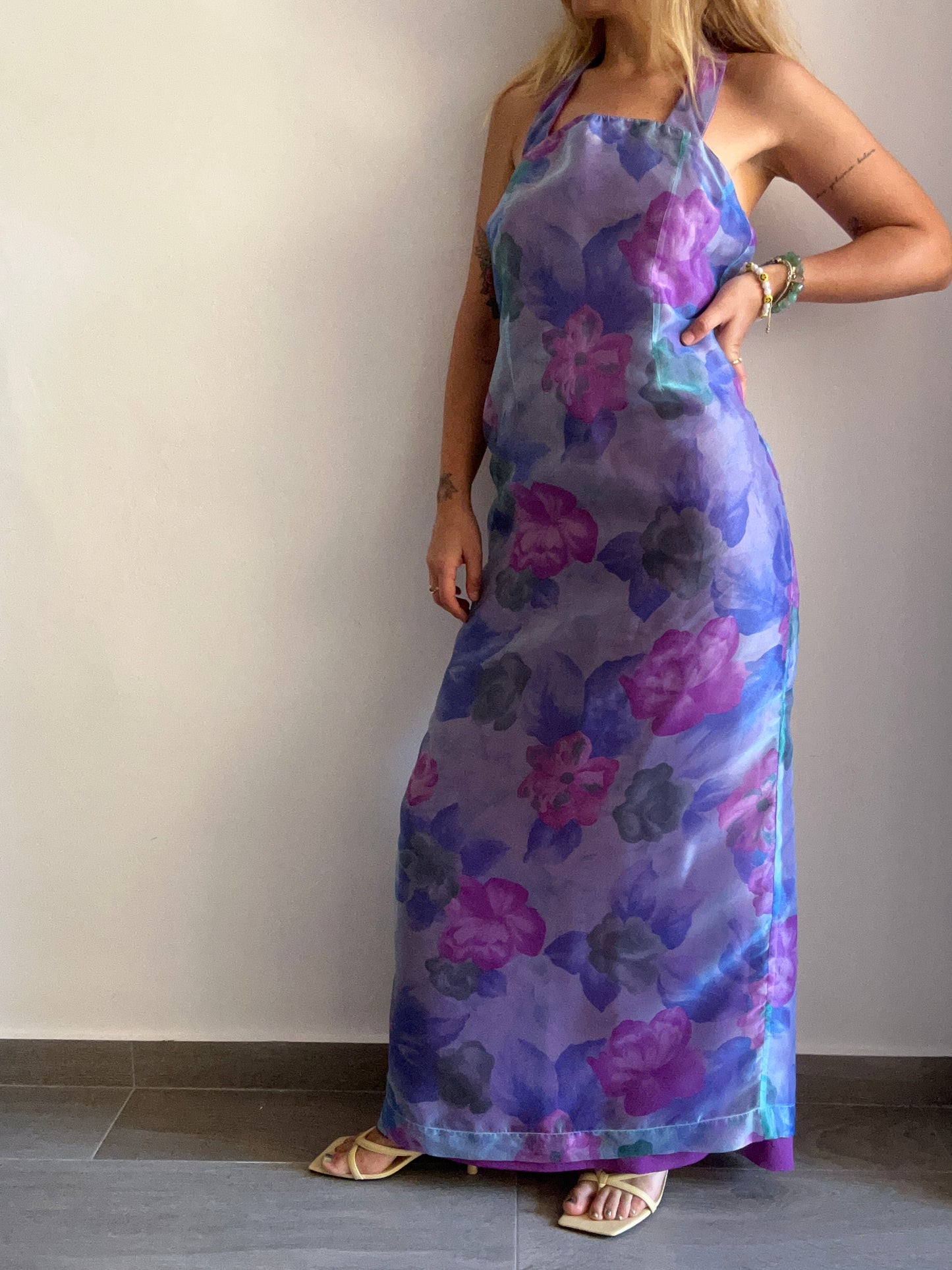 Purple Floral Maxi Dress