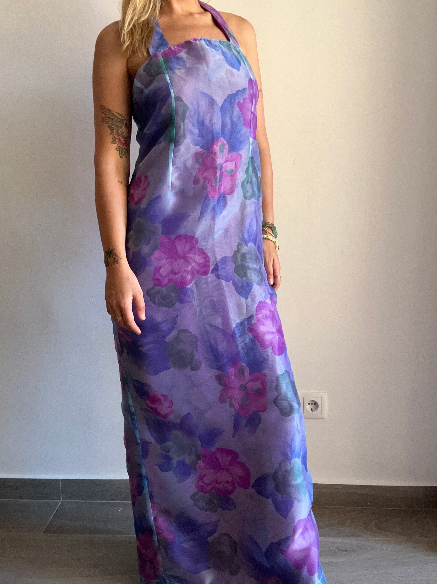 Purple Floral Maxi Dress