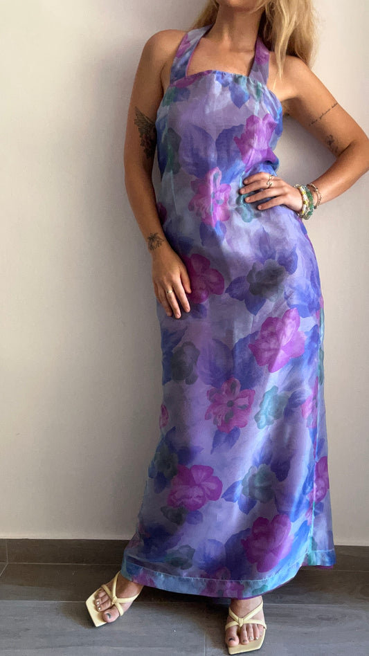 Purple Floral Maxi Dress