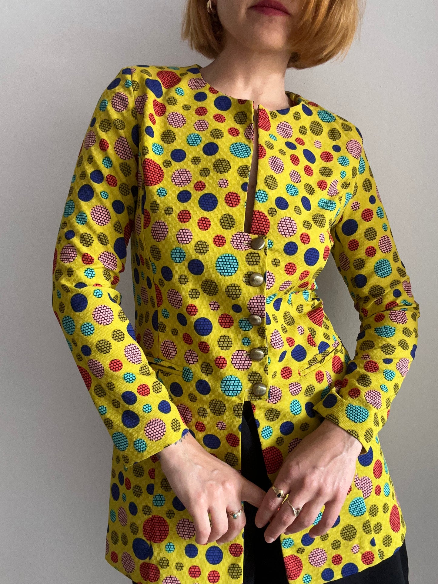 Yellow Polka Dot Blazer