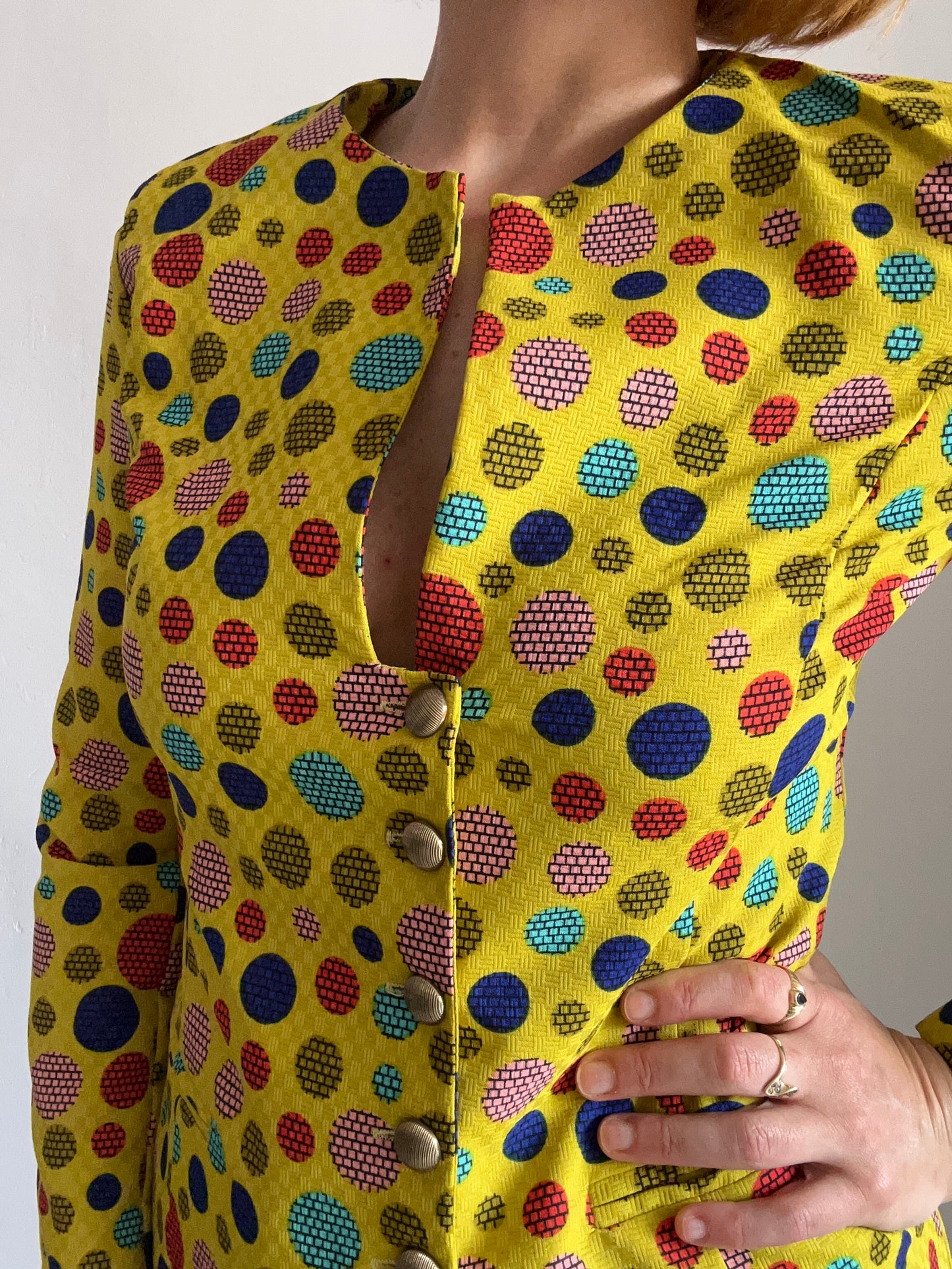 Yellow Polka Dot Blazer