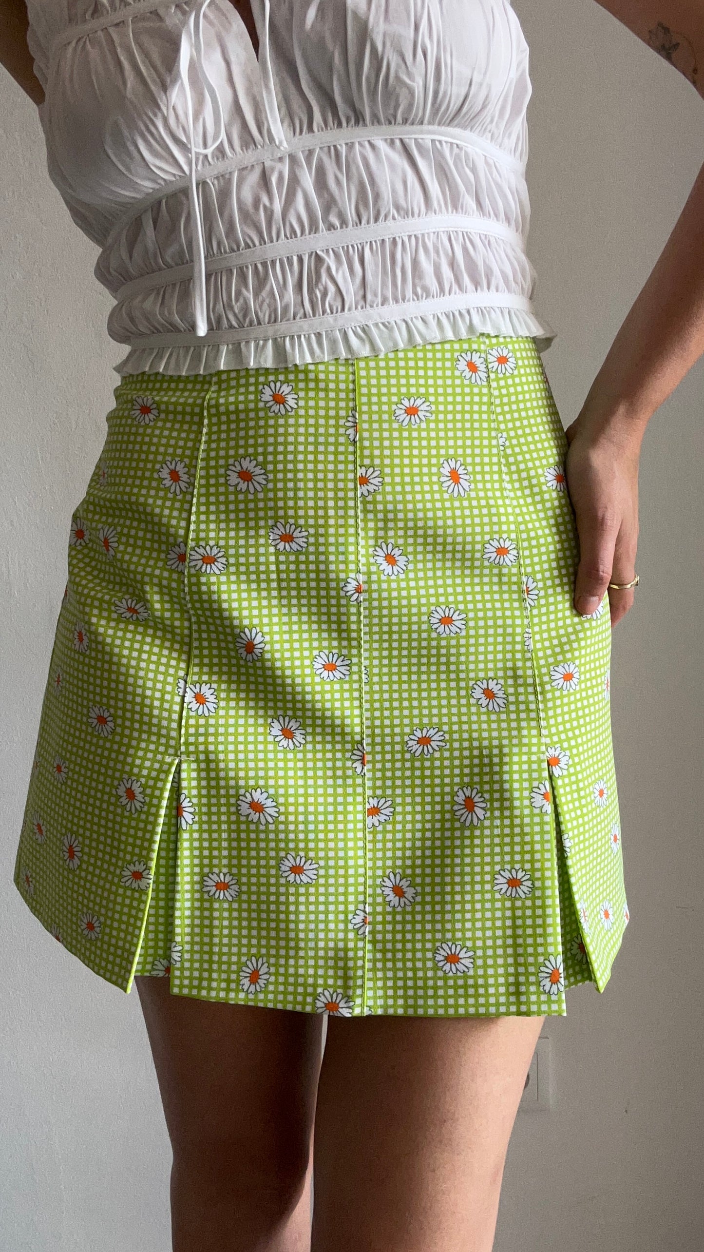 Green Daisy Mini Skirt