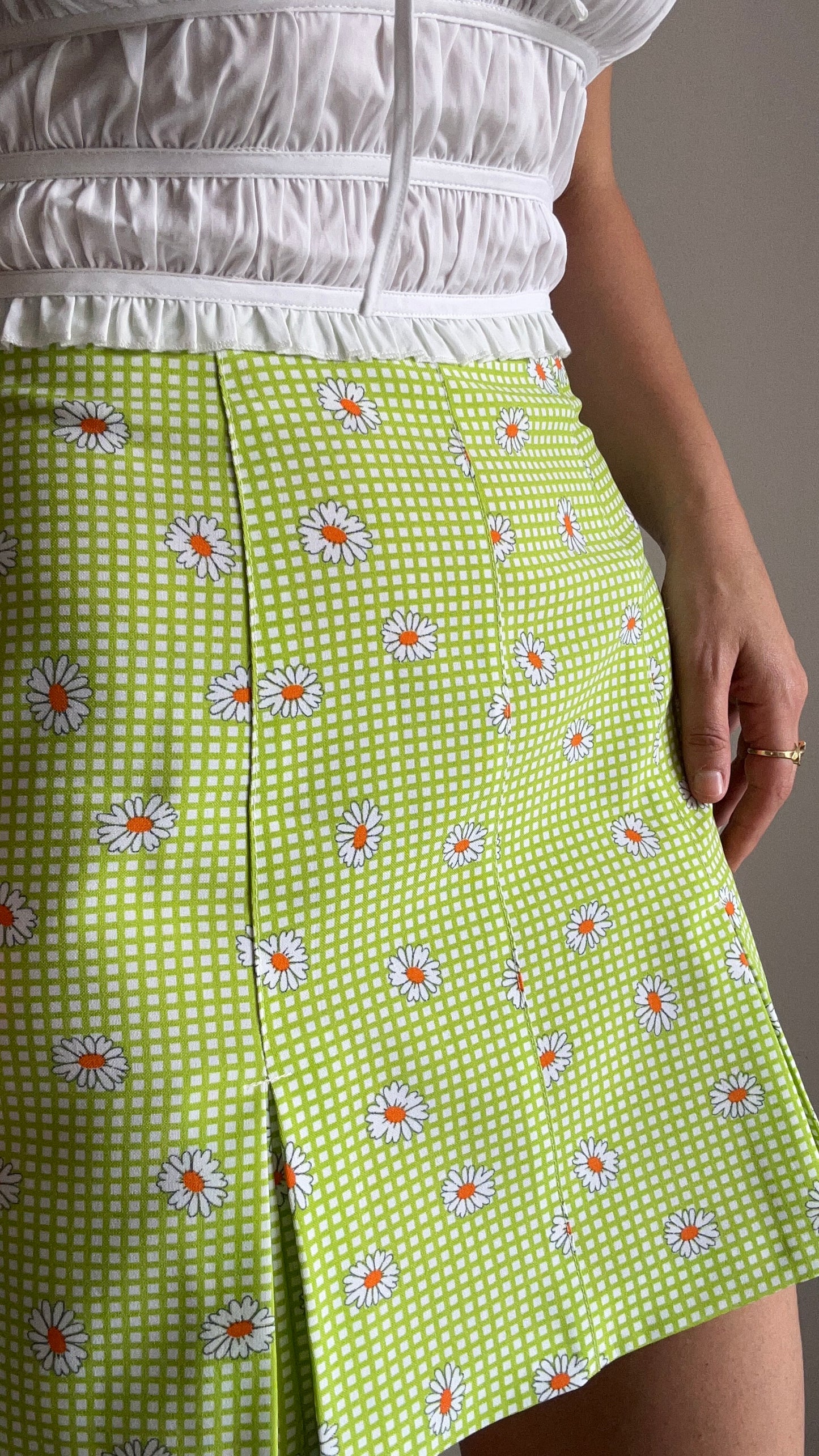 Green Daisy Mini Skirt