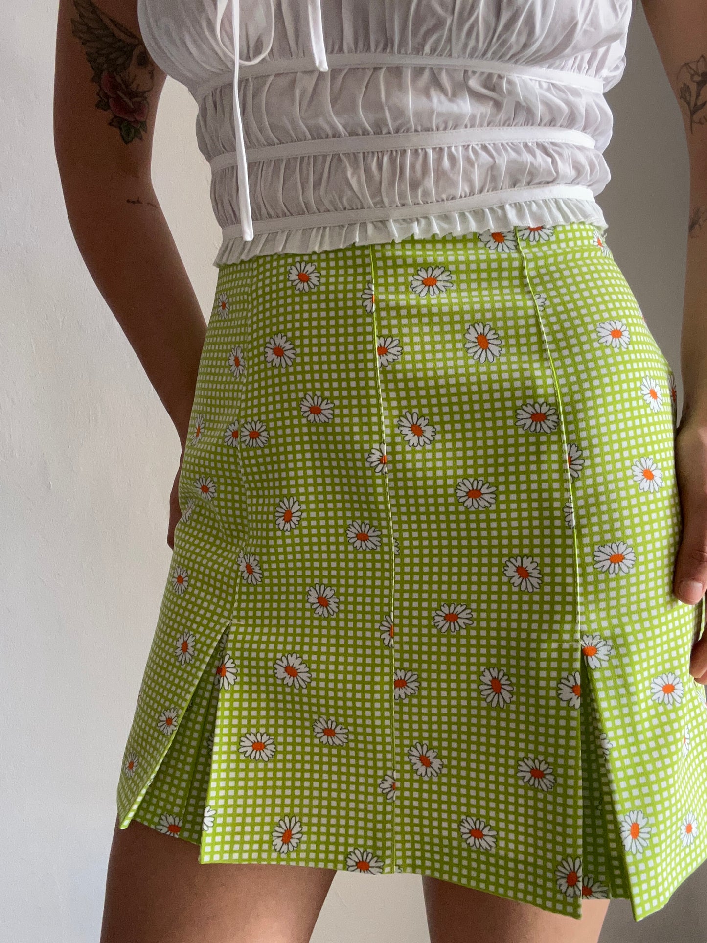 Green Daisy Mini Skirt