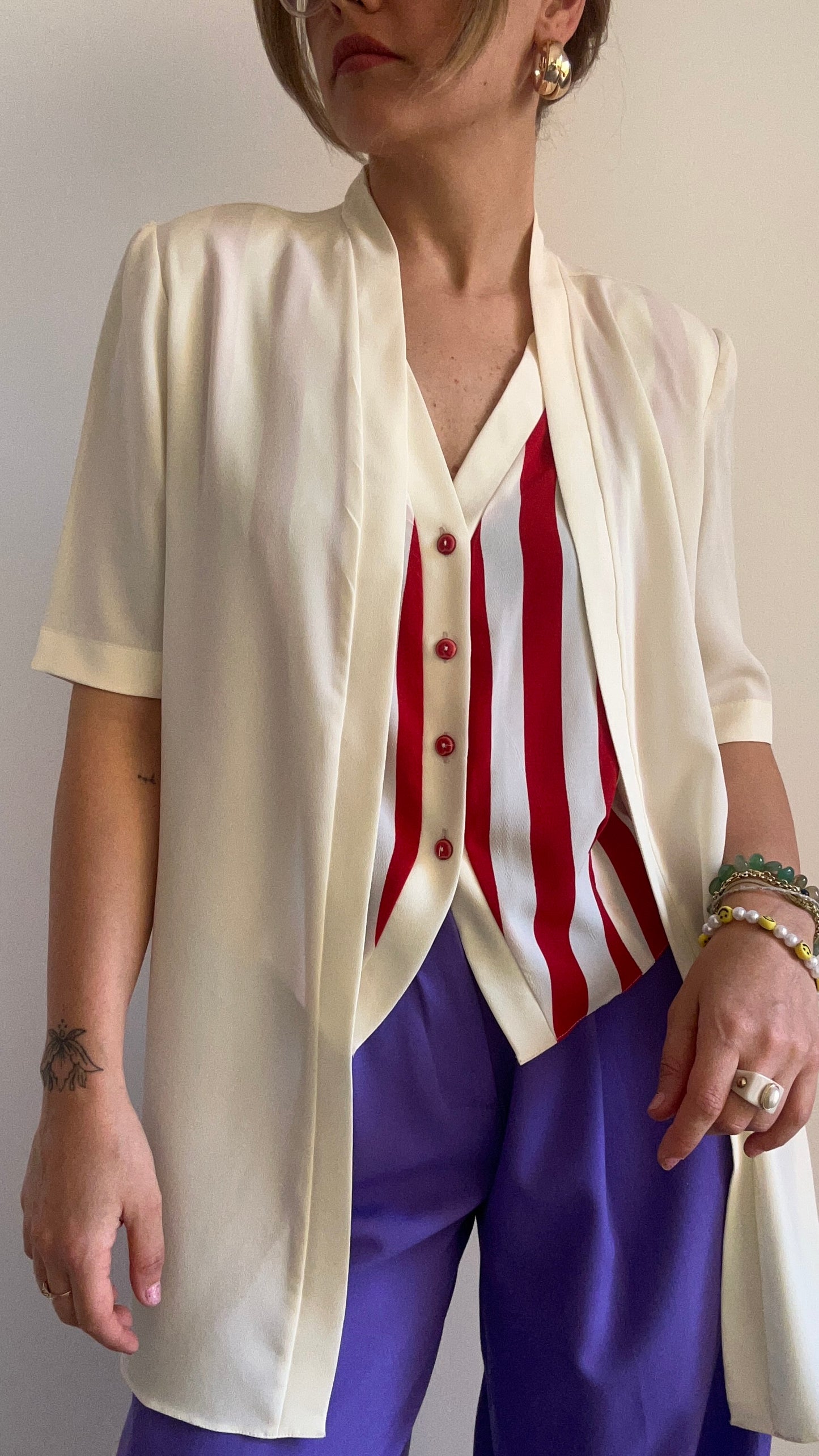 Vest Striped Blouse