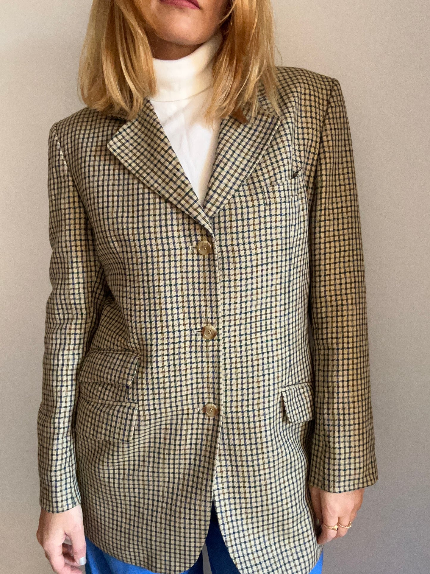 BURBERRY Checked Wool Blazer