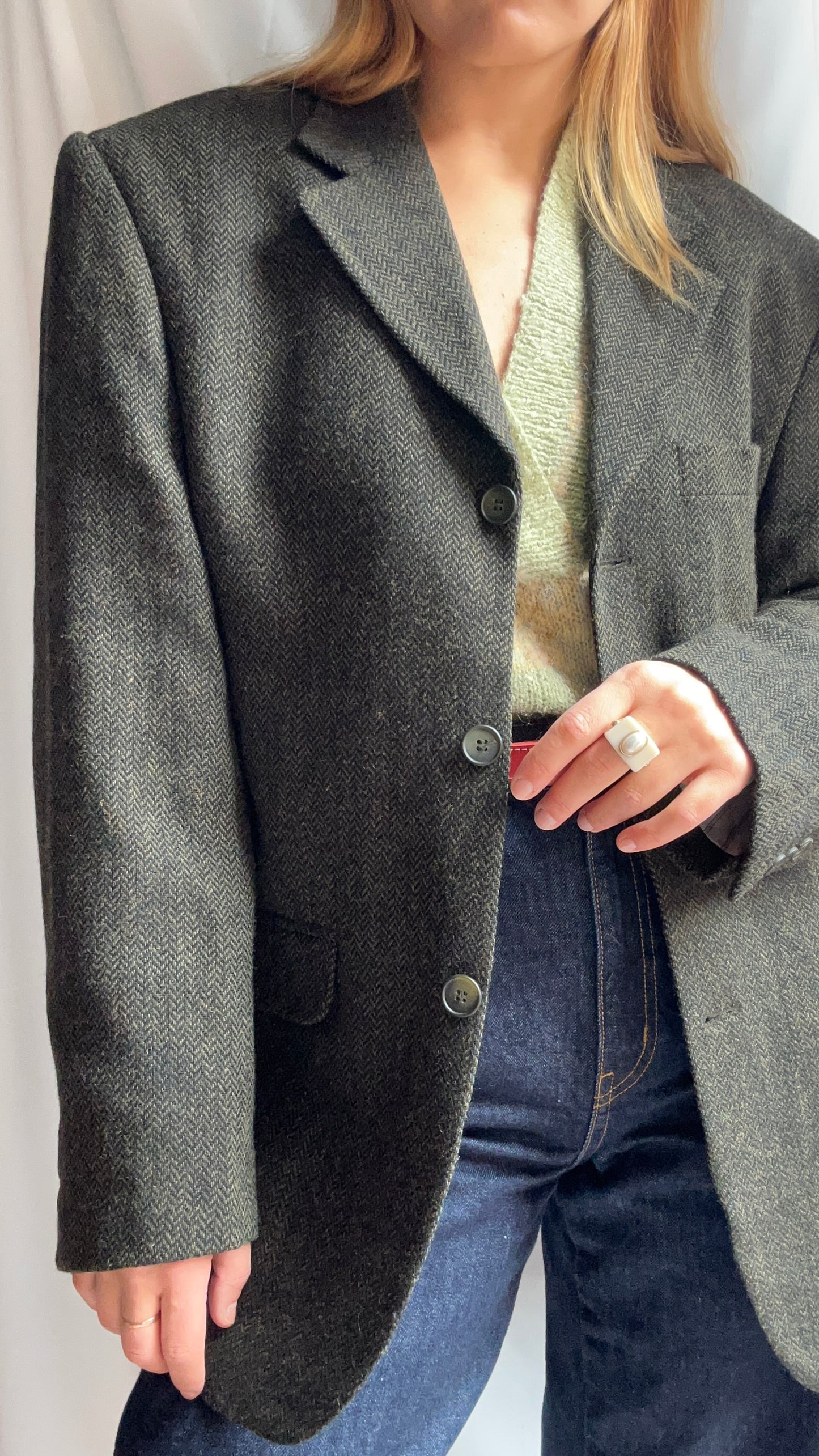 Wool Dark Green Blazer