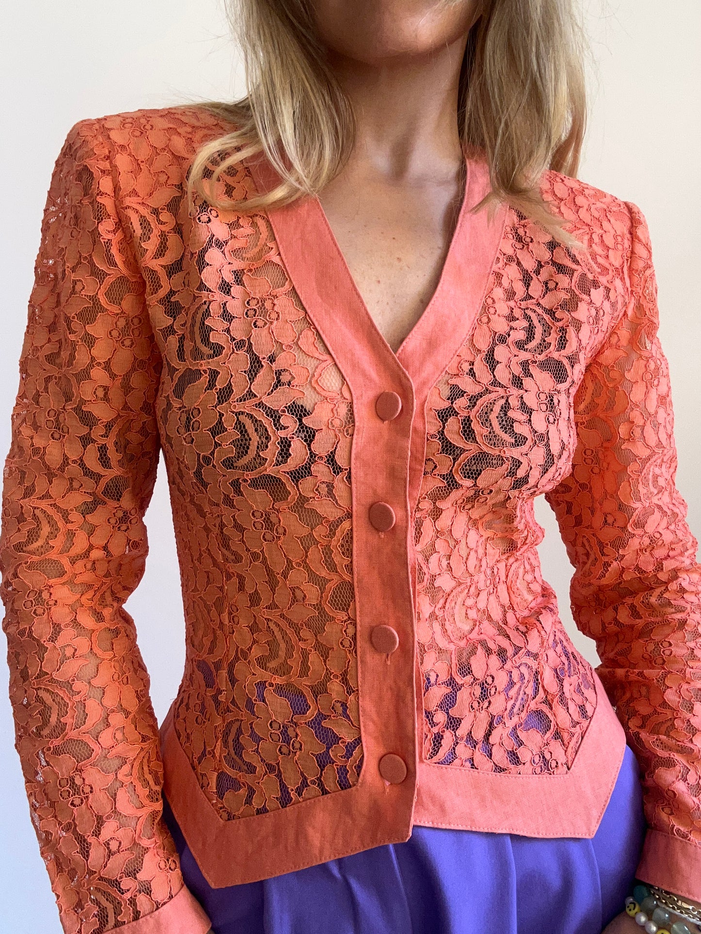 Orange Lace Blazer