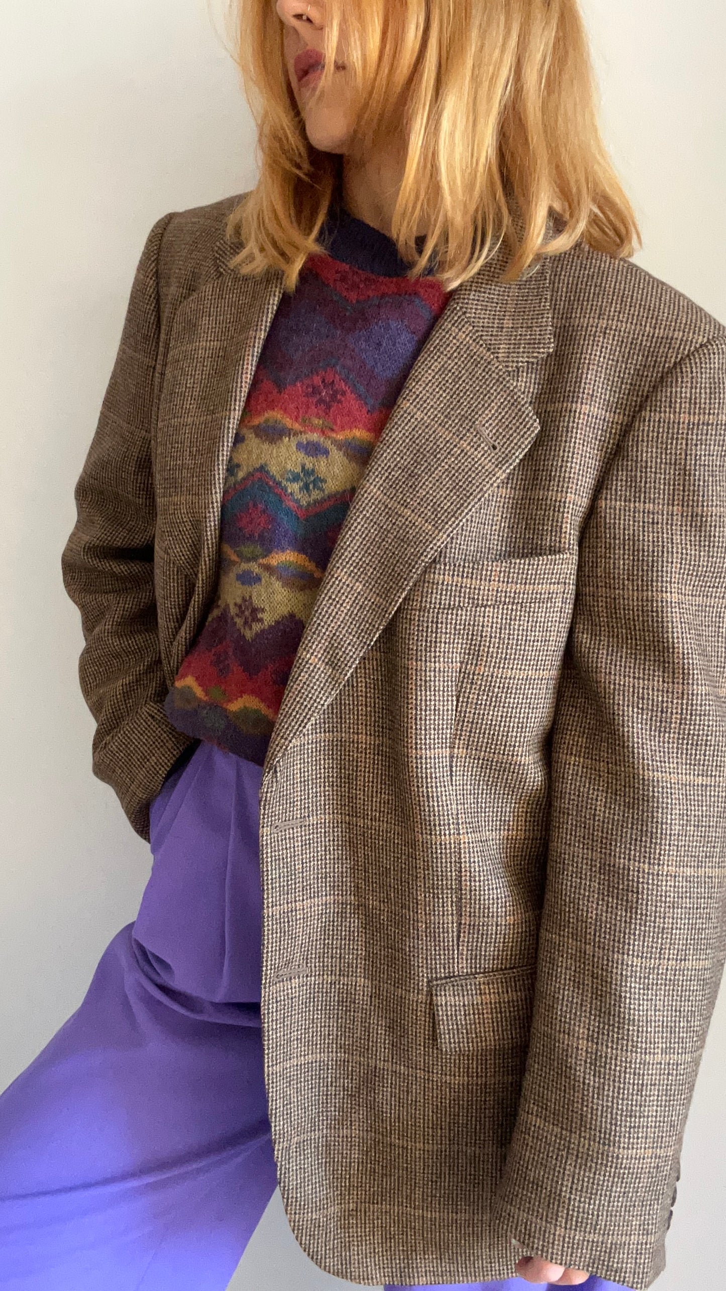 Wool Checked Blazer