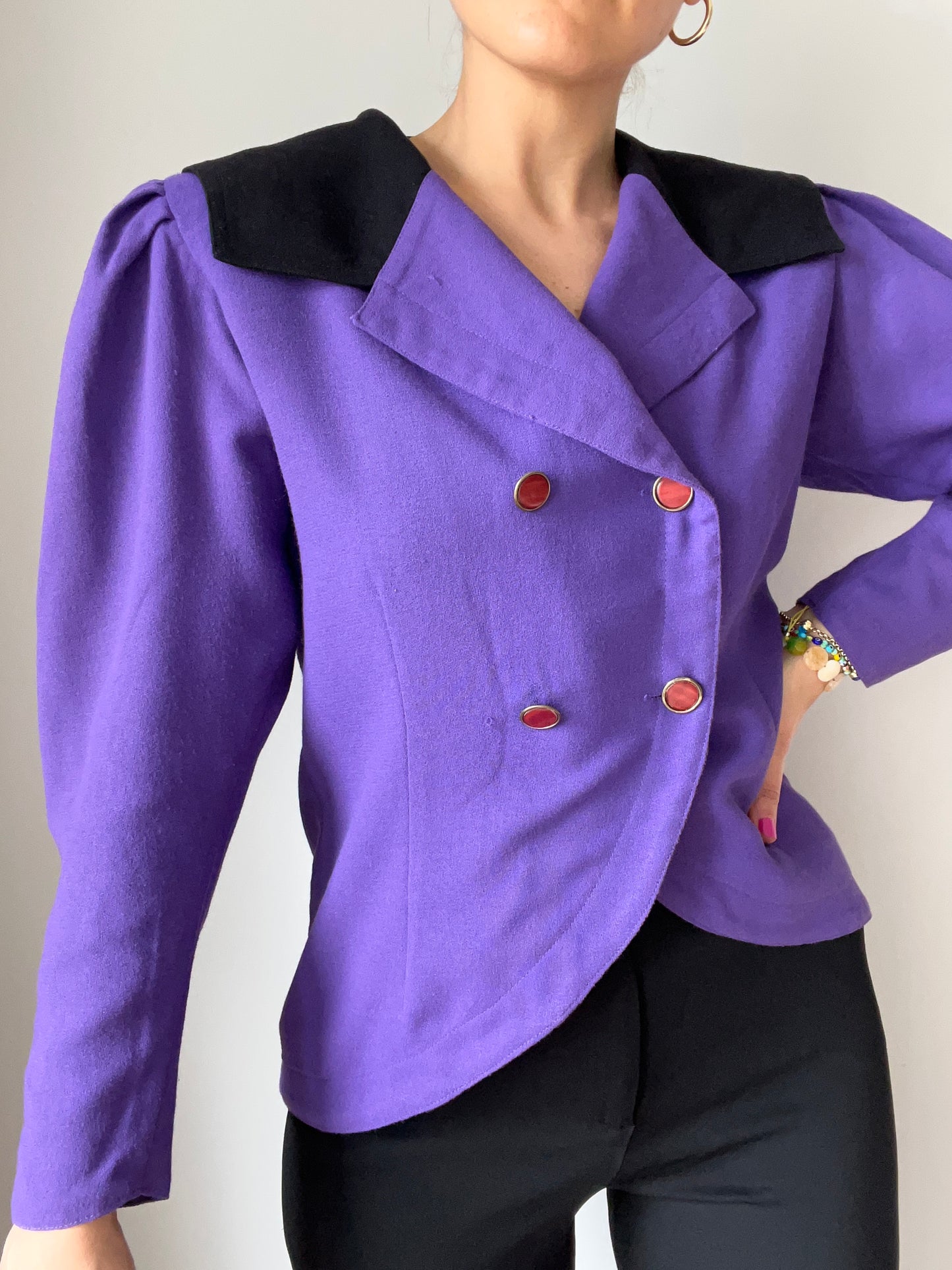 Purple Blazer with Balloon Arms