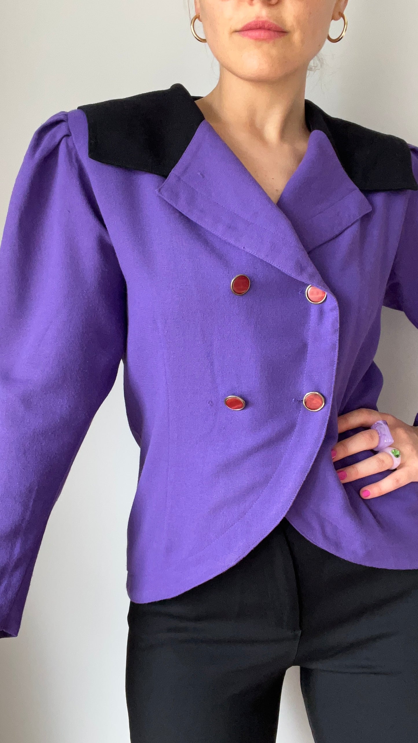 Purple Blazer with Balloon Arms