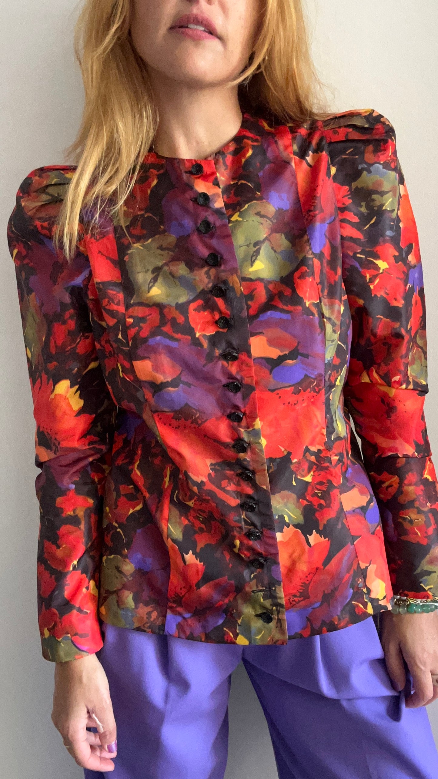 Taffeta Floral Print Blouse