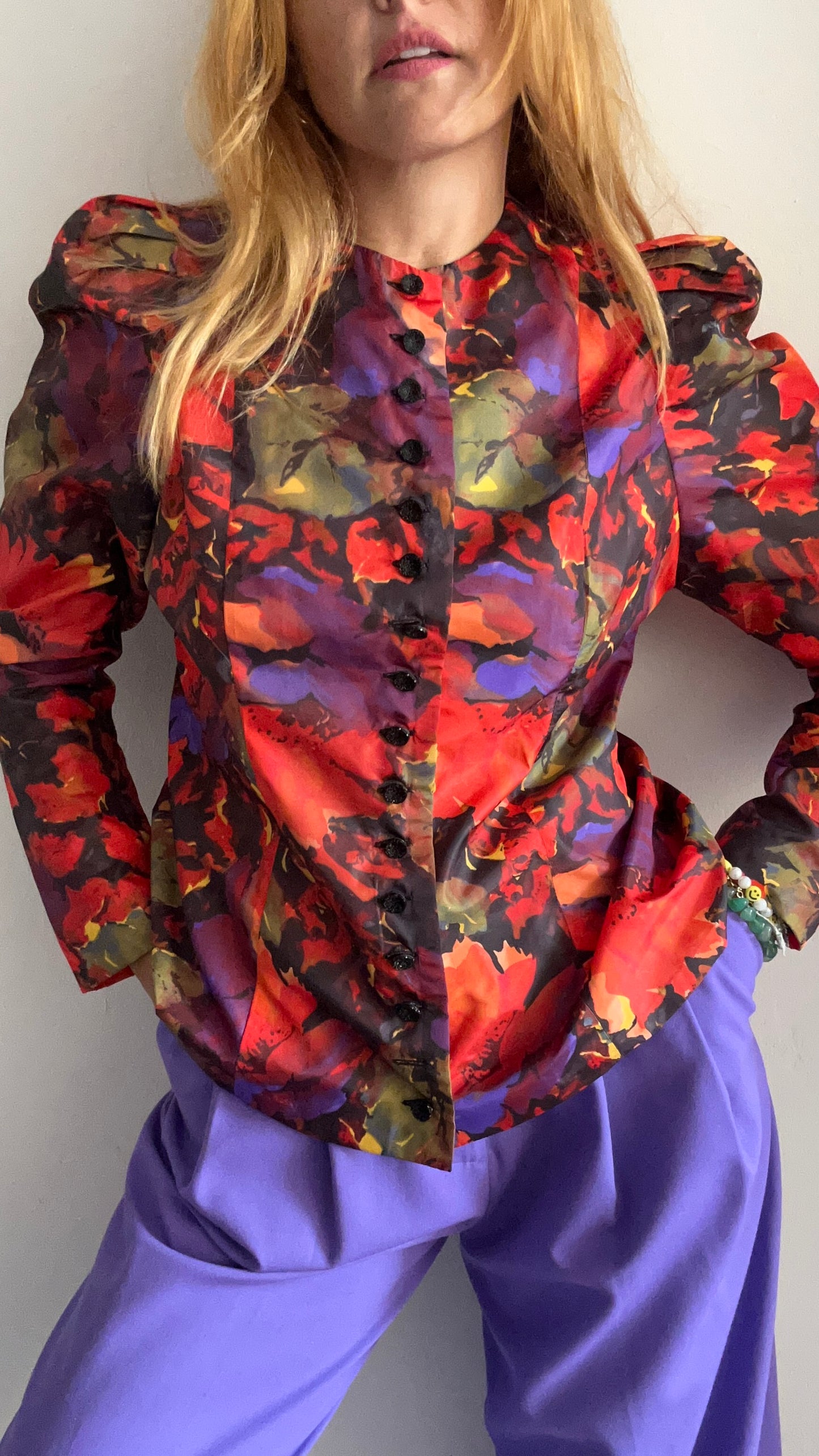 Taffeta Floral Print Blouse