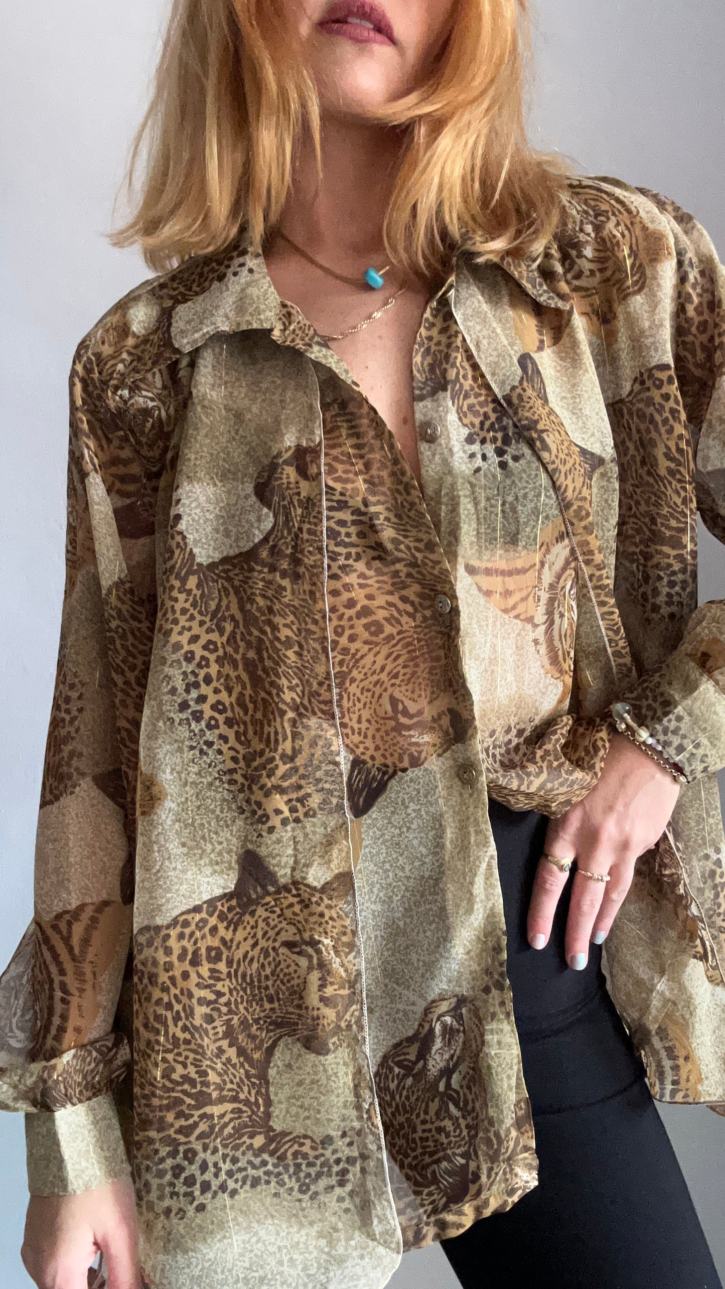 Animal Print Chiffon Shirt