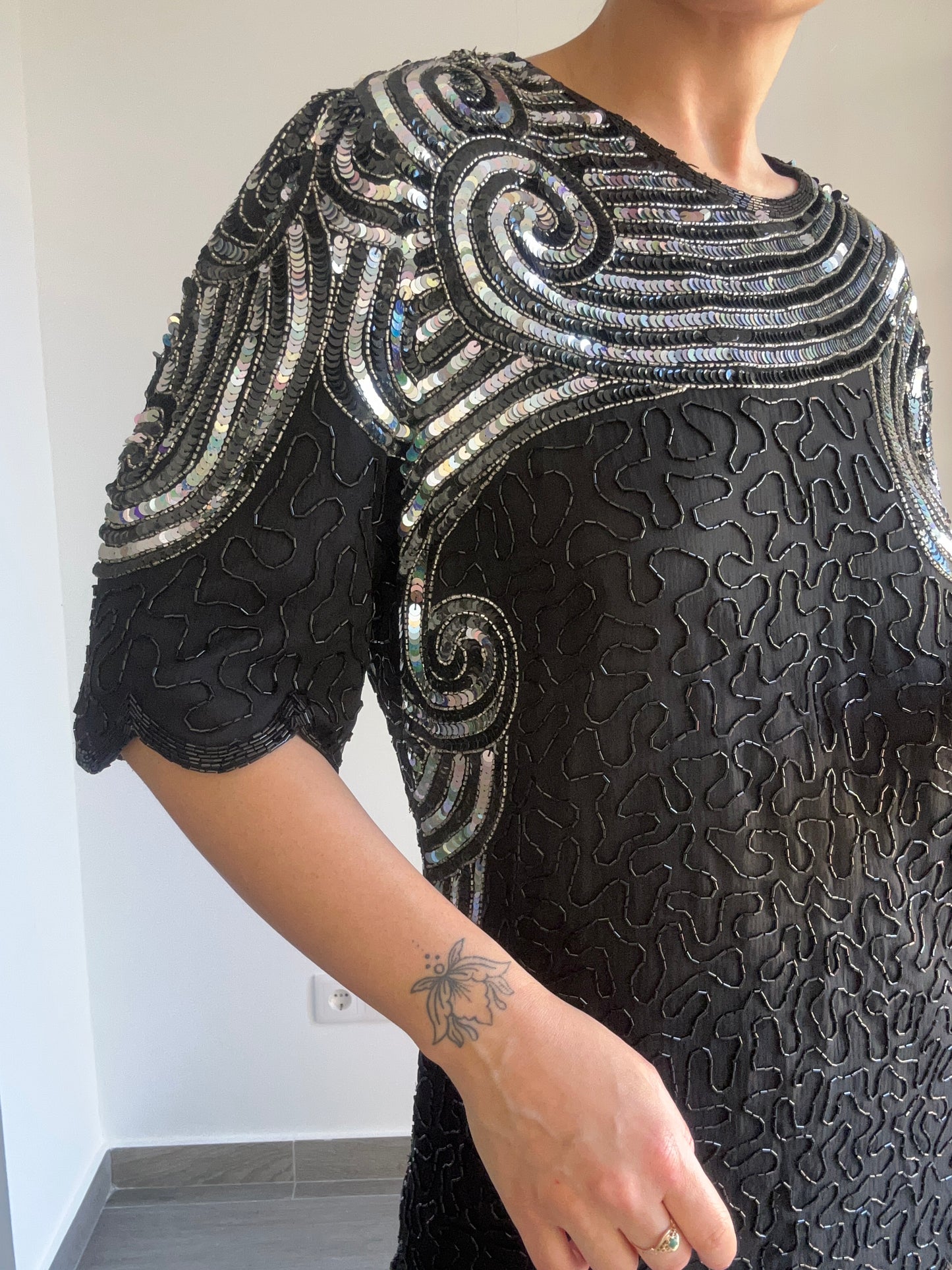 Black Sequinned Top