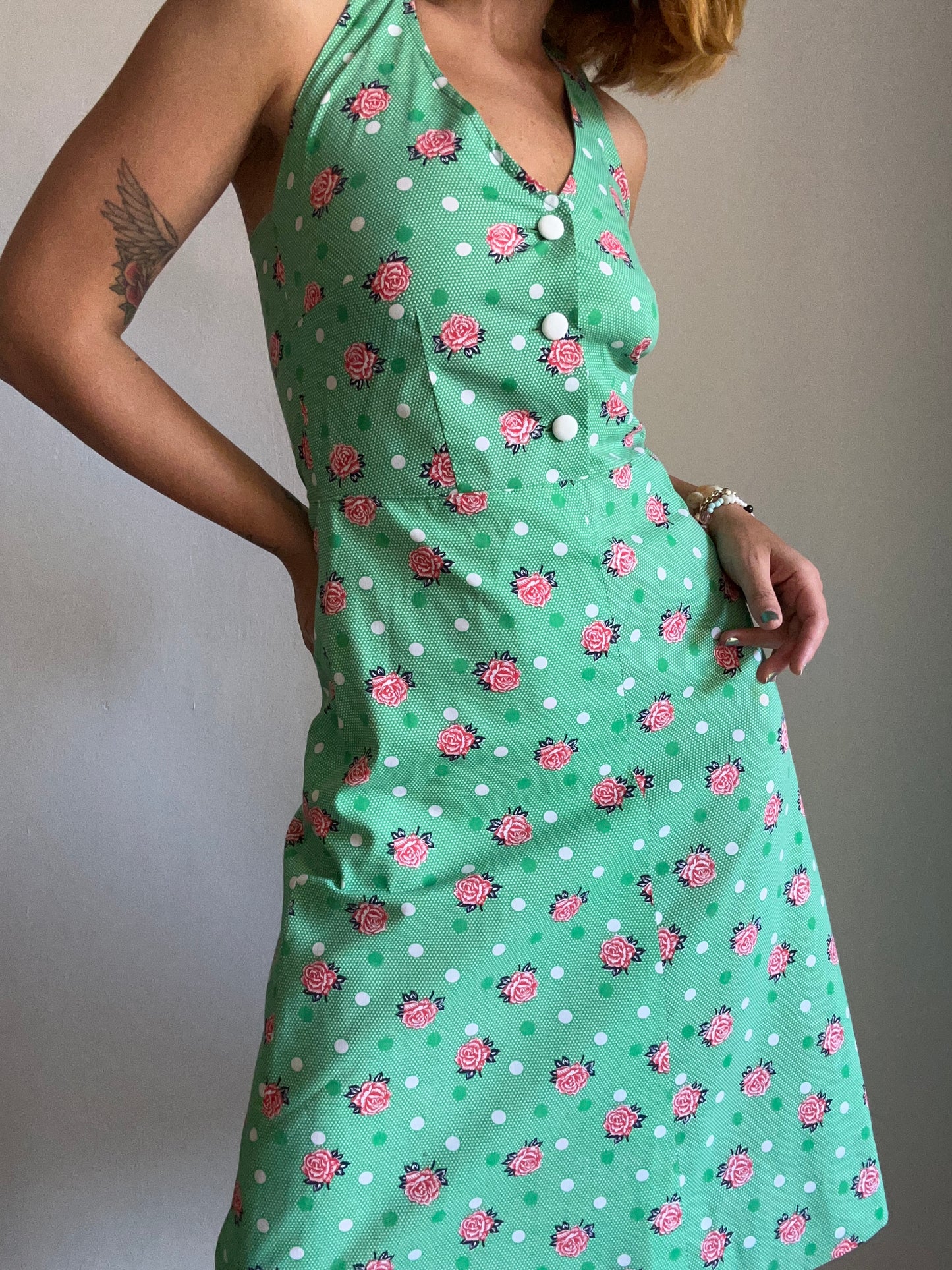 Rose Print Midi Dress
