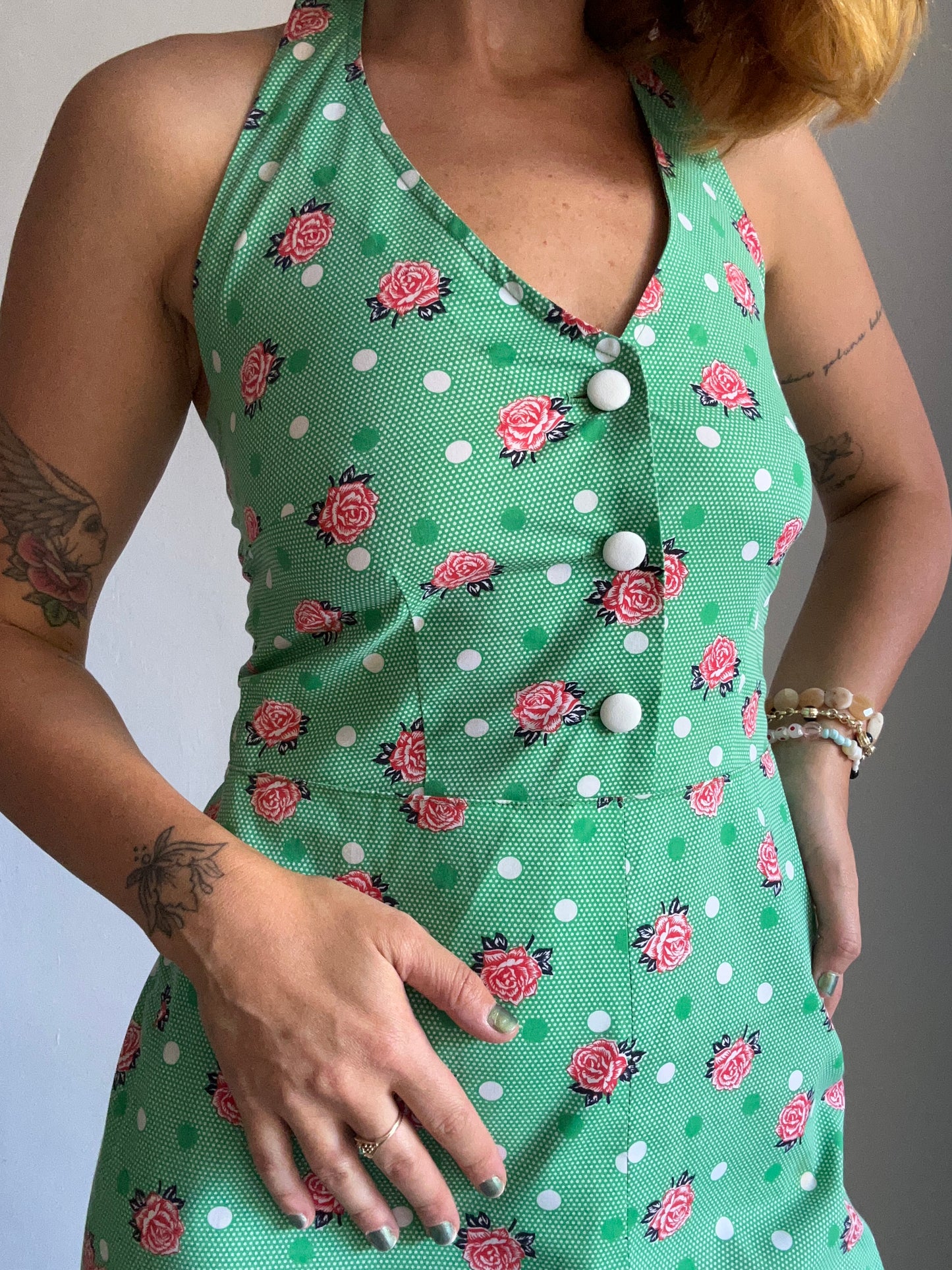 Rose Print Midi Dress