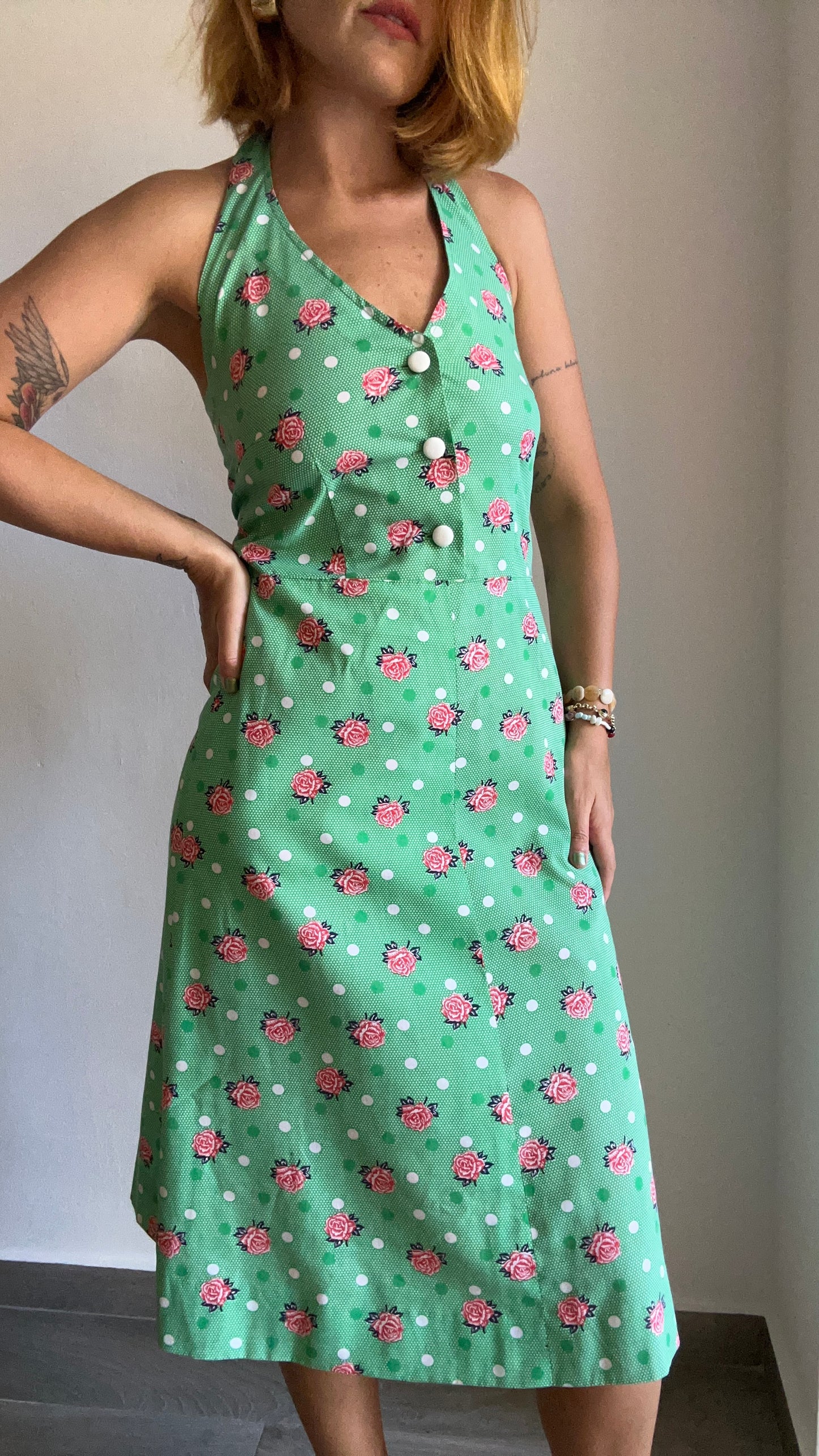 Rose Print Midi Dress