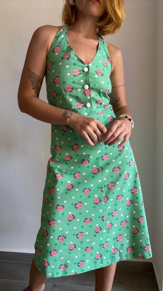 Rose Print Midi Dress