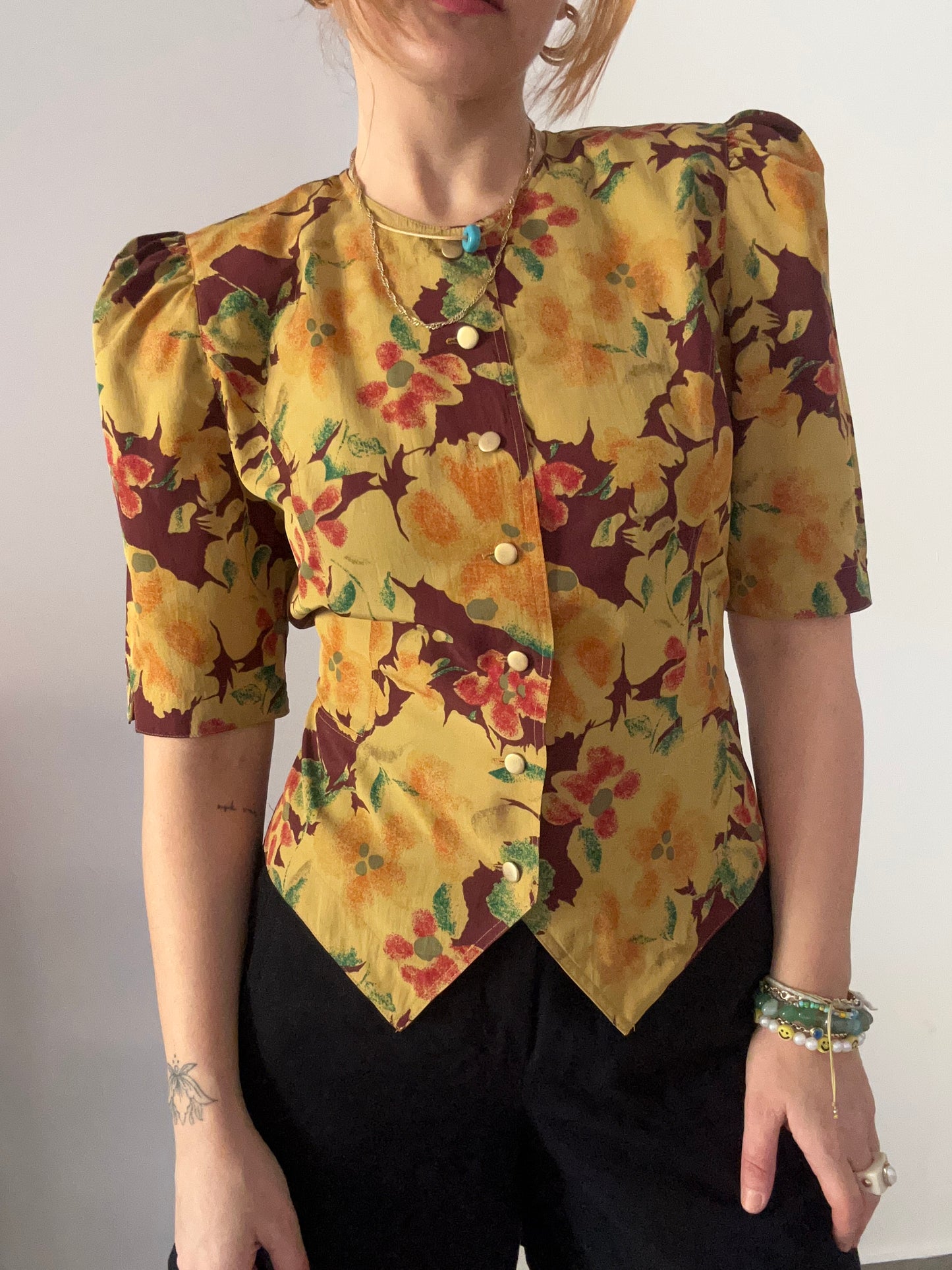 Floral Short Sleeve Blouse