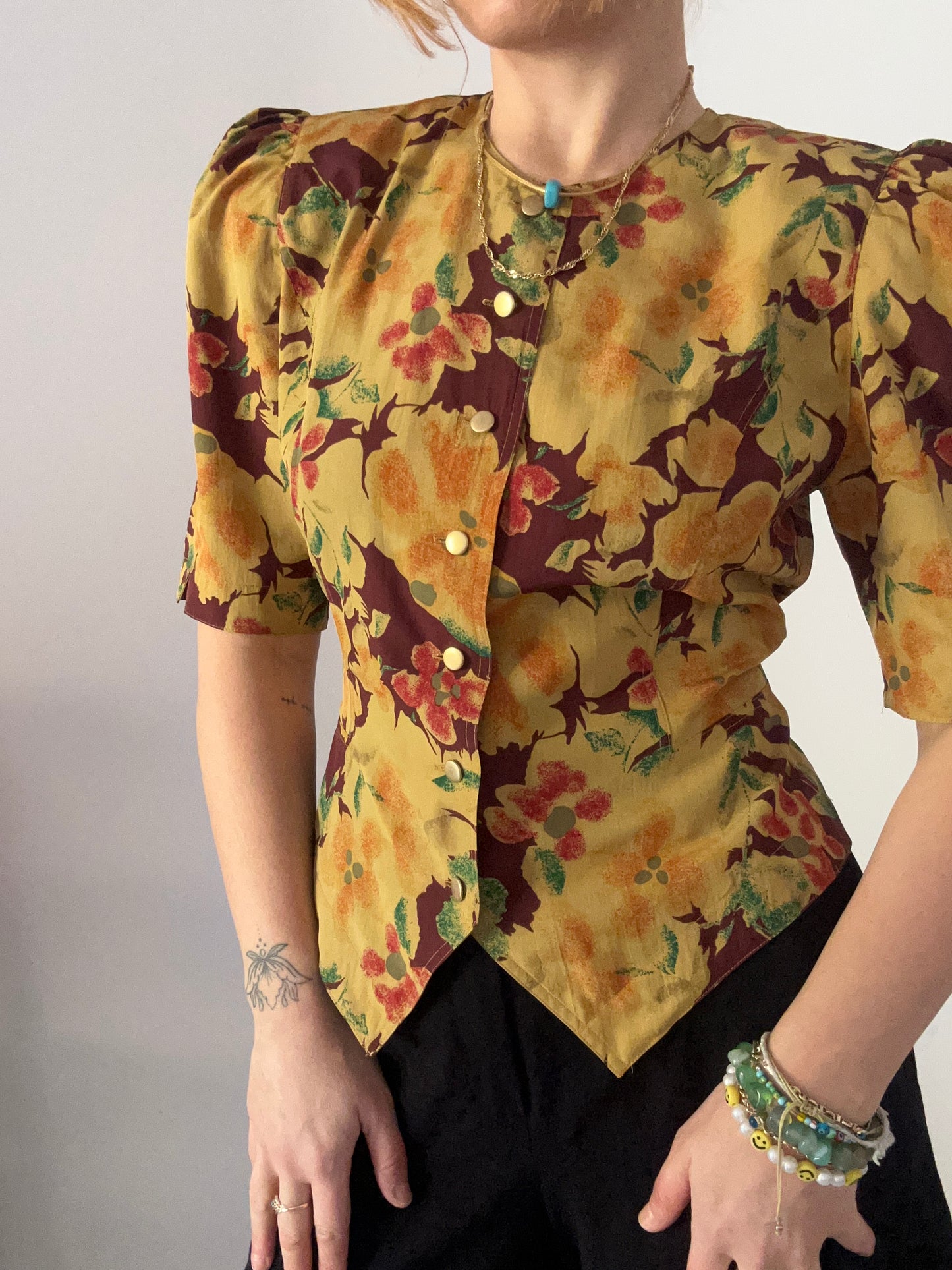 Floral Short Sleeve Blouse