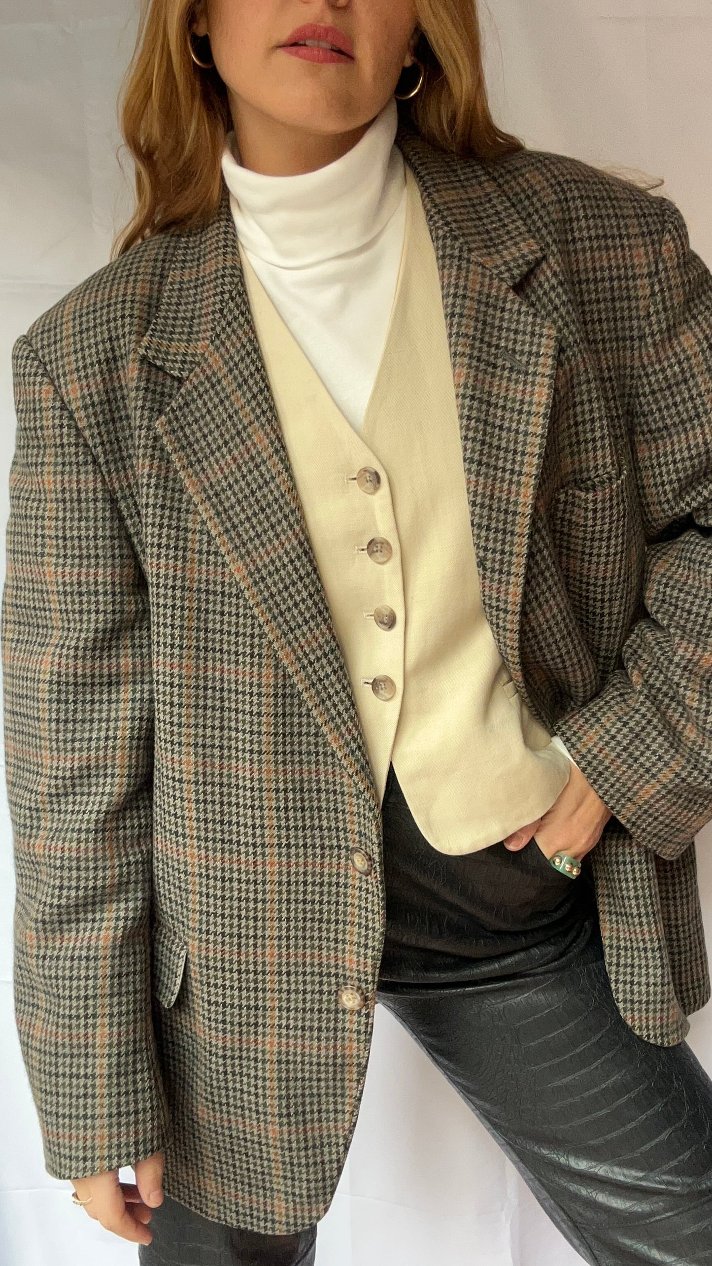 Wool Checked Blazer