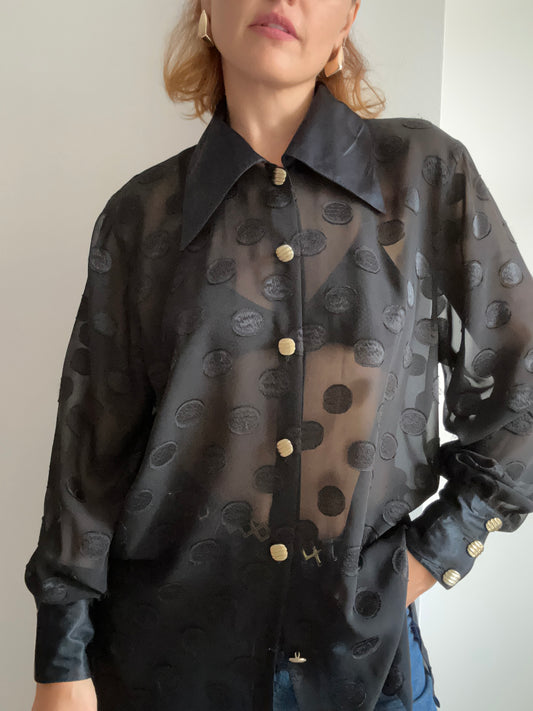 Black Chiffon Shirt