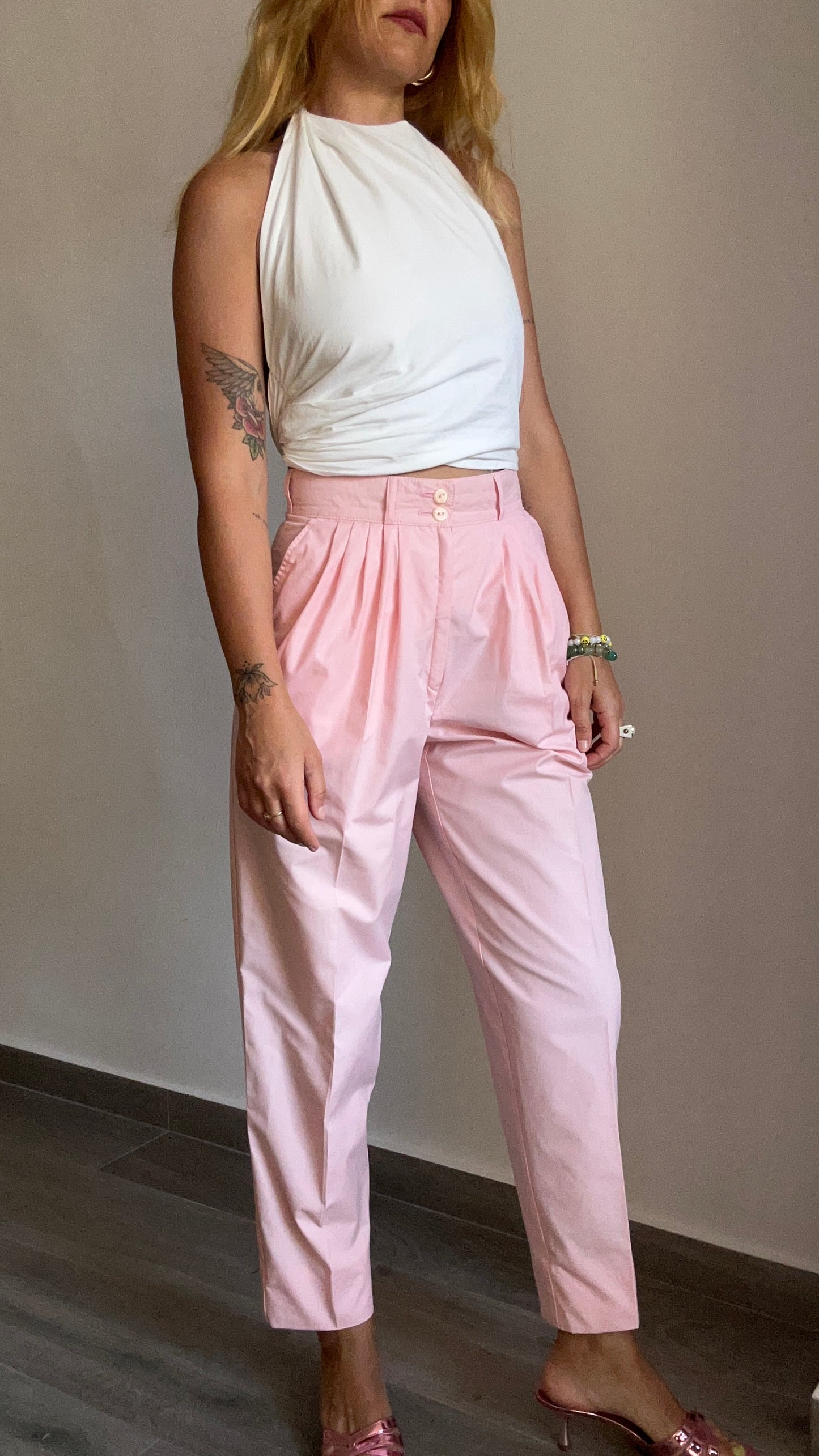 Pink High Waist Trousers