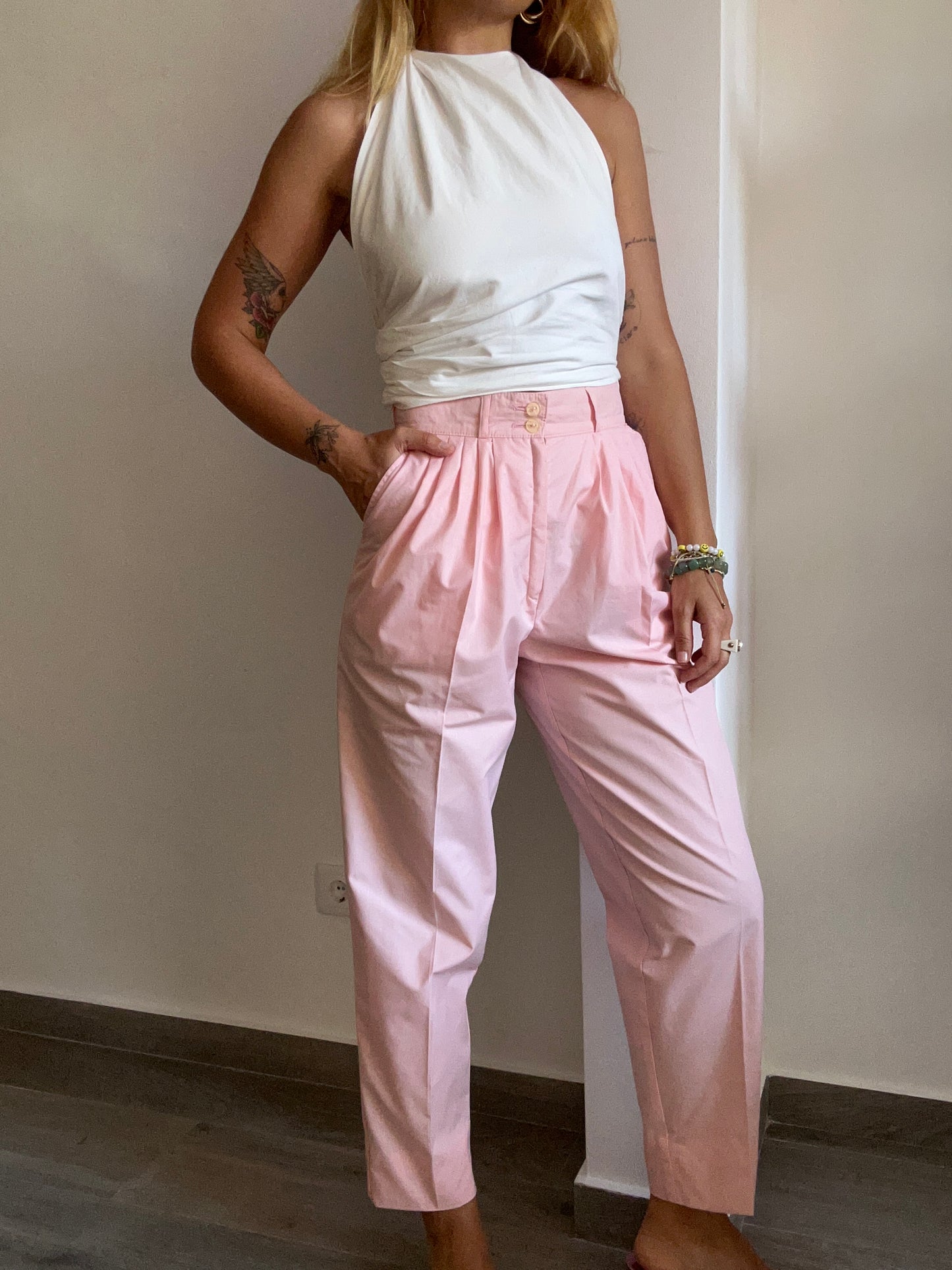 Pink High Waist Trousers