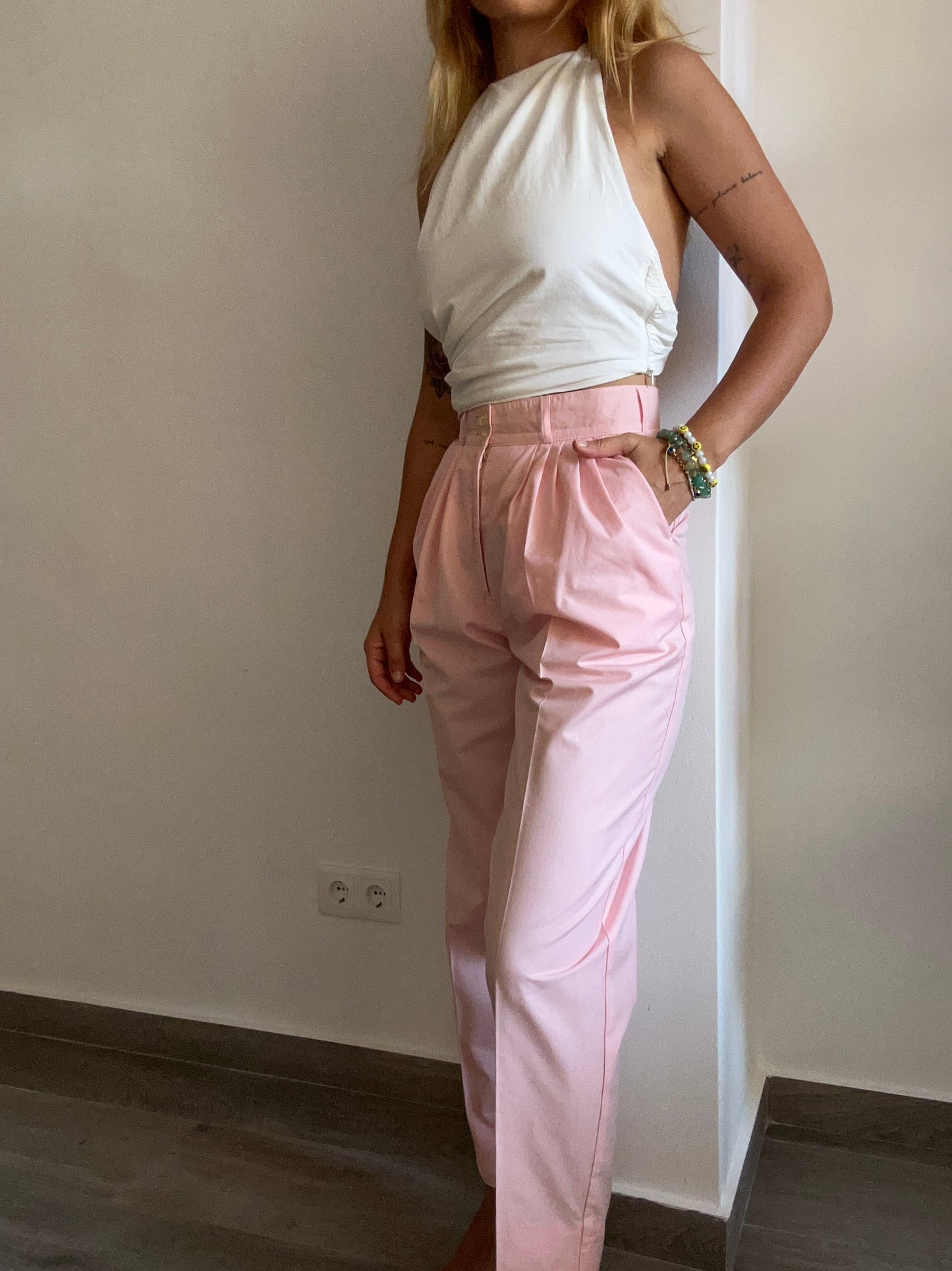 Pink High Waist Trousers