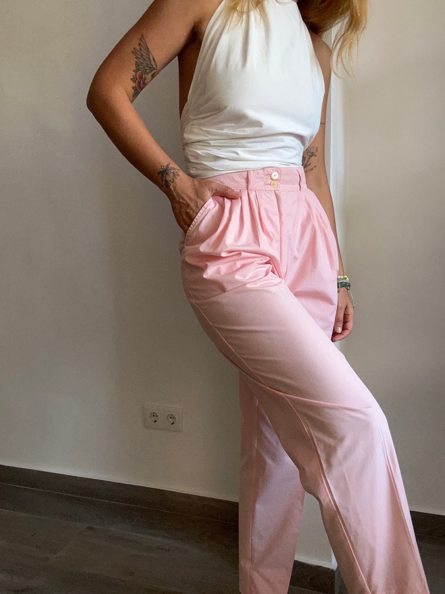 Pink High Waist Trousers