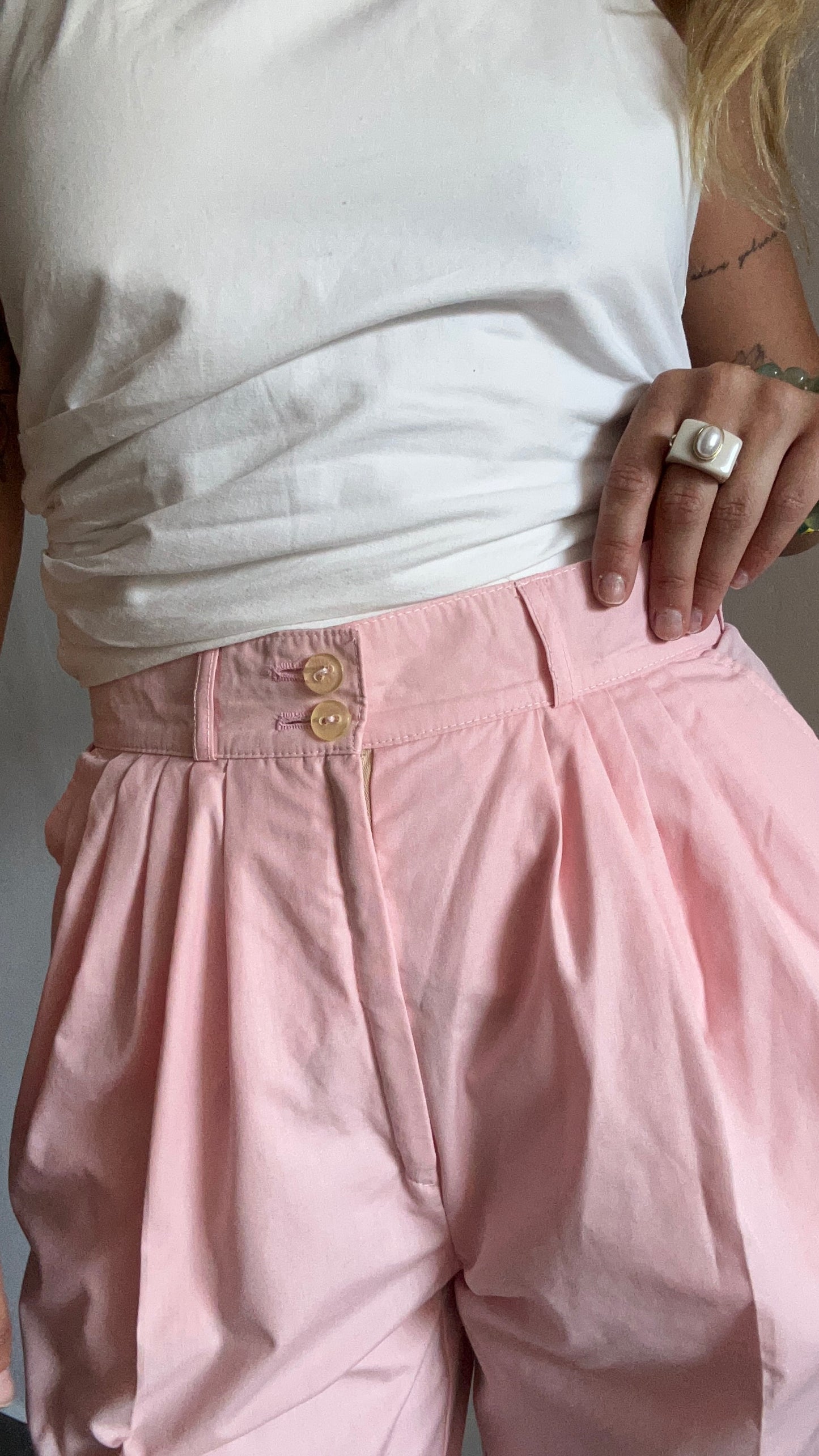 Pink High Waist Trousers